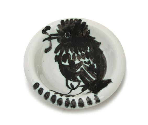 Pablo Picasso, (Spanish, 1881-1973), Bird: Pablo Picasso (Spanish, 1881-1973) Bird painted ceramic stamped Picasso Diameter: 5 3/4 inches. Property from the Estate of Tom G. and Mary Jane McClain, Phoenix, Arizona