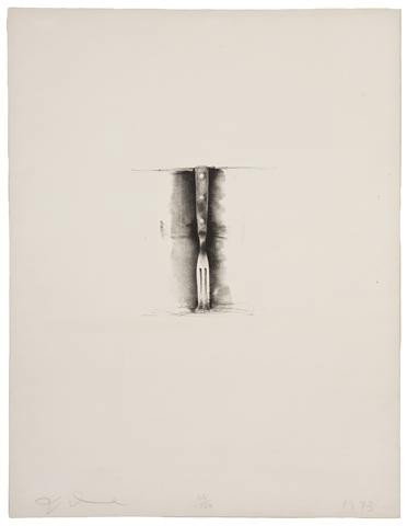 Jim Dine, (American, b. 1935), Ten Winter Tools: F: Jim Dine (American, b. 1935) Ten Winter Tools: Fork, 1973 lithograph edition 35/150, signed Jim Dine (lower left) and dated (lower right) 27 1/2 x 21 1/2 inches. Property from the Col