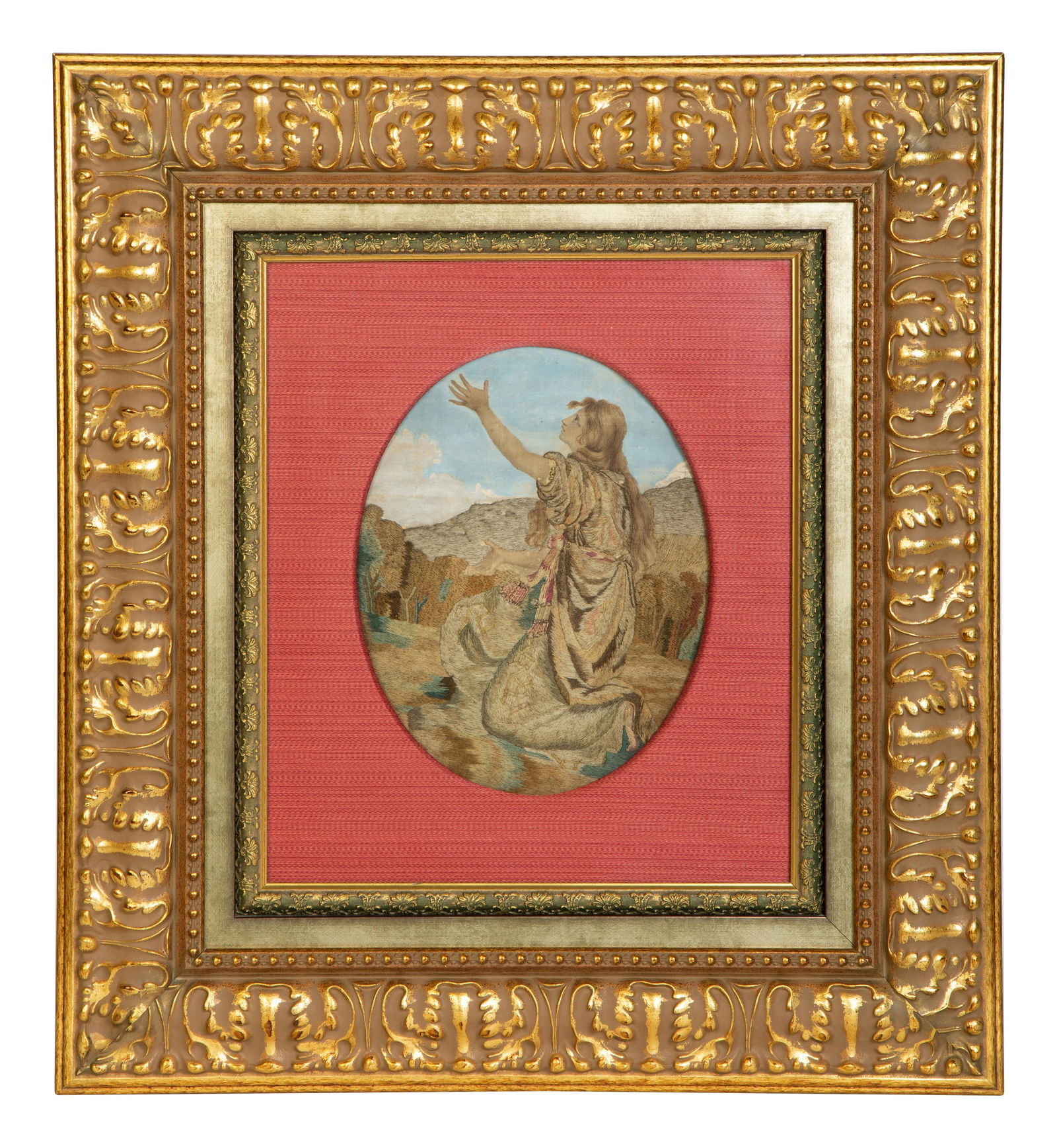 A Continental Needlework Picture Height of frames 24 x width 22 1/2 inches. (1 of 8)