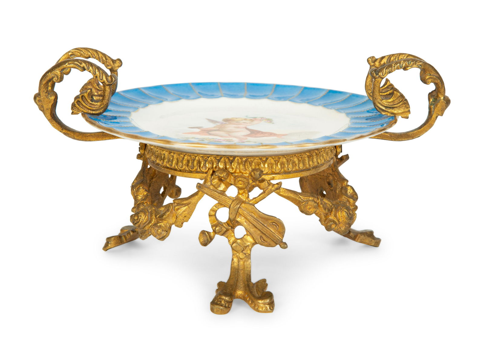 A Gilt Metal Mounted Sevres Porcelain Tazza Diameter 7 inches (1 of 8)