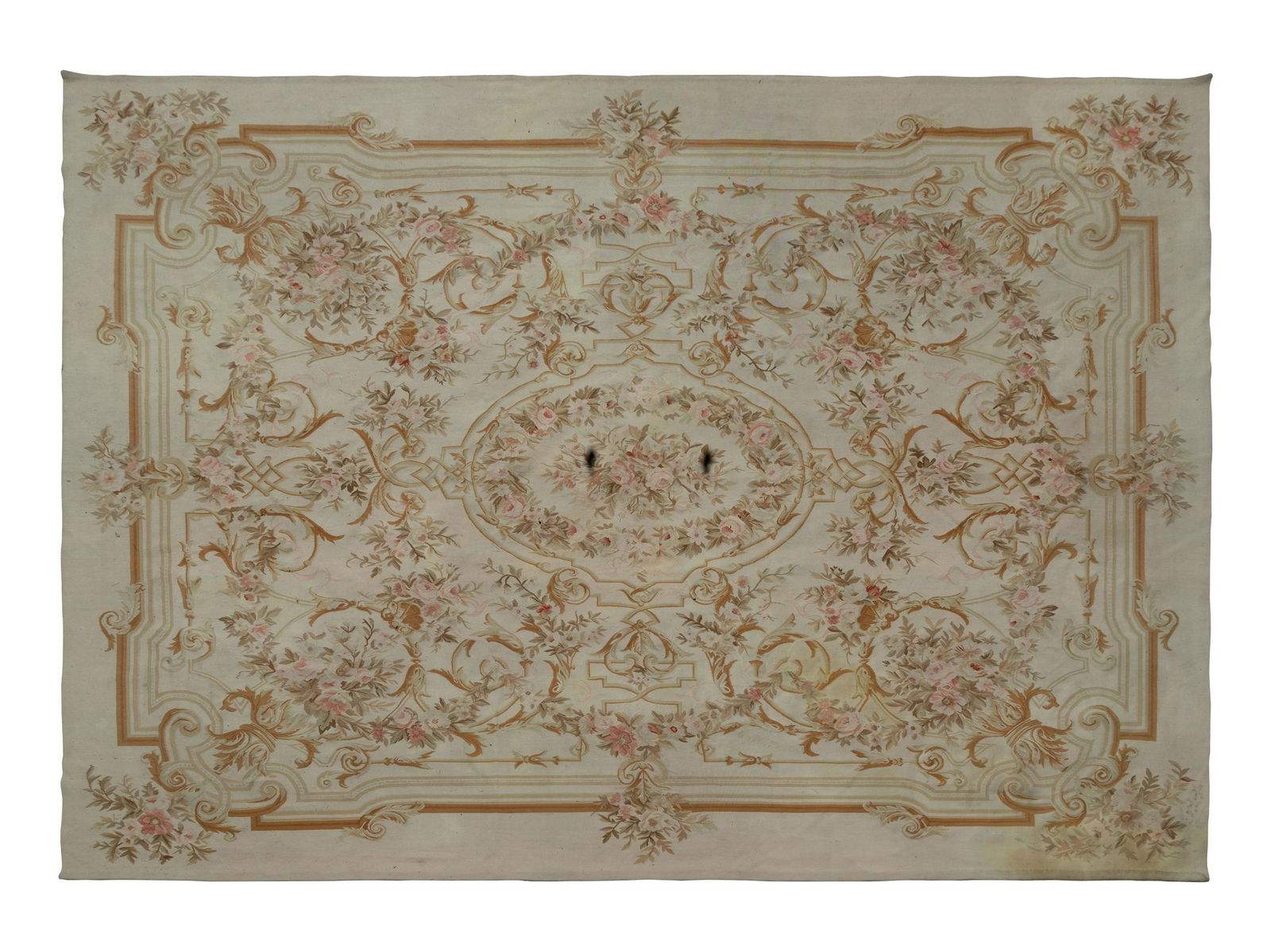 Aubusson Style Wool Carpet 12 feet 1 inch x 8 feet 8 1/4 inches (1 of 7)