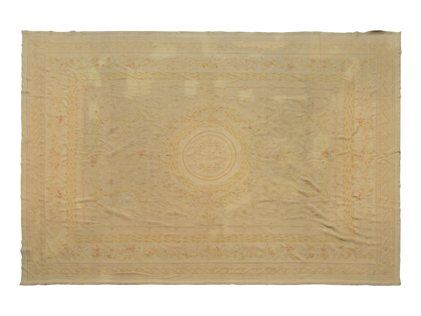 An Aubusson Style Wool Rug 13 feet 6 inches x 9 feet 10 1/2 inches. (1 of 8)