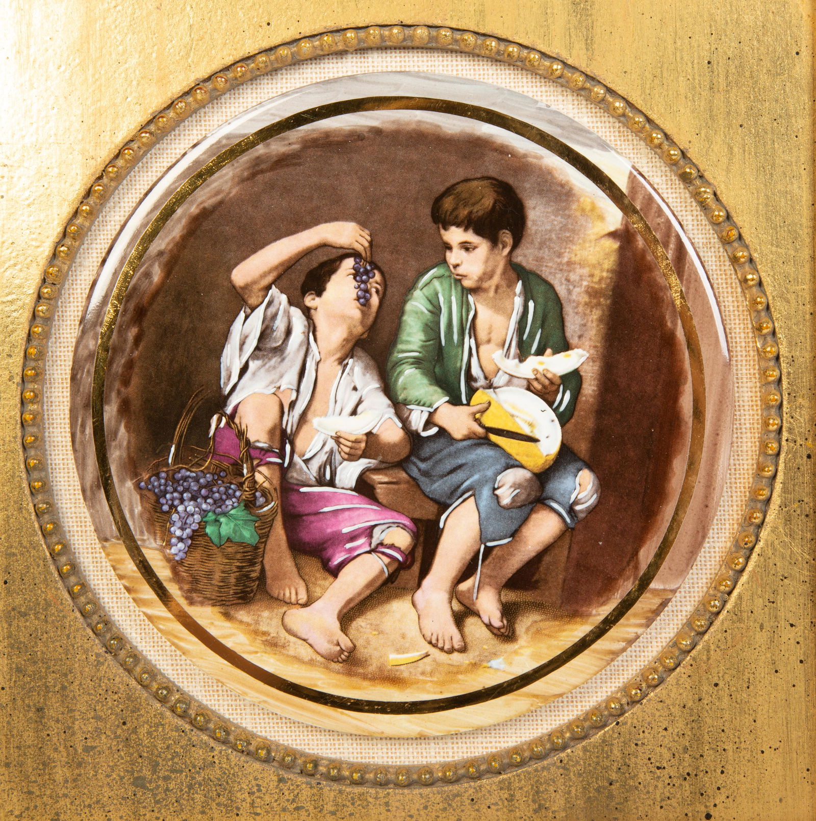 A Pair of Limoges Porcelain Plaques Plaque, diameter 6 inches; Frame, height 10 x width 10 inches. (1 of 11)