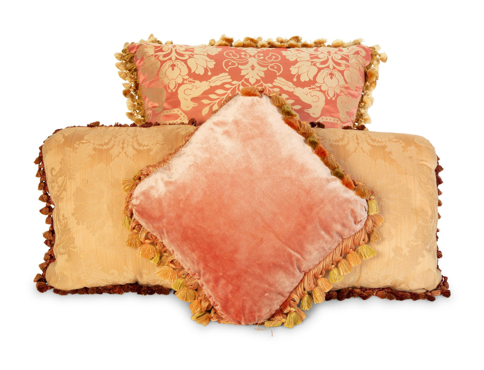 Four Pink Scalamandre Silk Damask and Velvet Pillows (1 of 7)