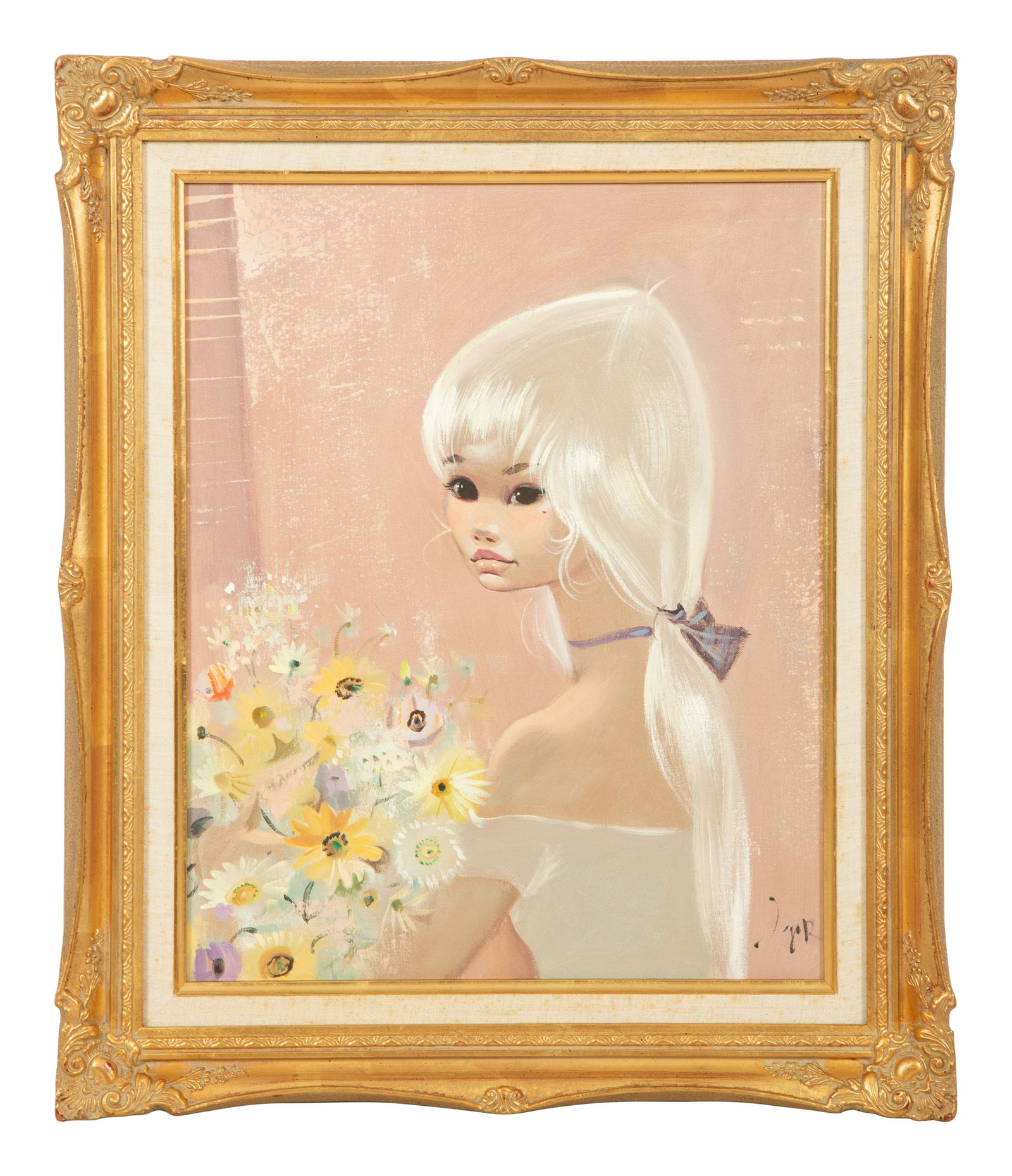 Igor Pantuhoff (Russian/American, 1911-1972) Girl in Profile: Igor Pantuhoff (Russian/American, 1911-1972) Girl in Profile oil on canvas signed lower right Height 19 1/2 x width 15 1/2 inches (sight).