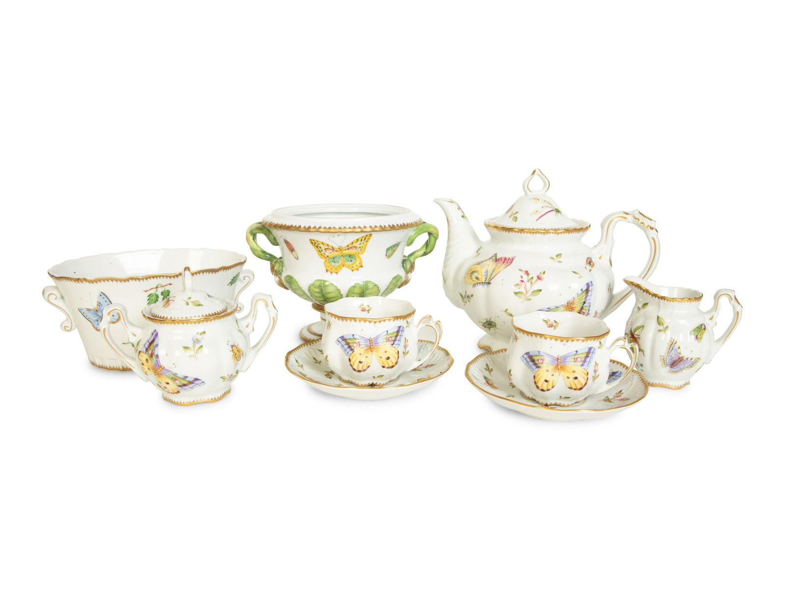 Nine Anna Weatherly Butterfly Meadow Pattern Porcelain Articles by Pirkenhammer Height of tallest 7 (1 of 20)