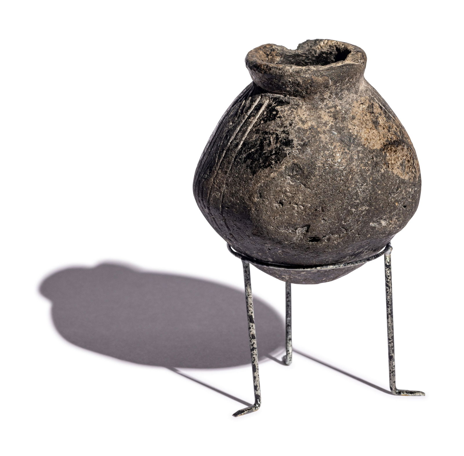 A Yortan Black-Ware Vessel Height 3 13/32 inches (8.60 cm). (1 of 5)