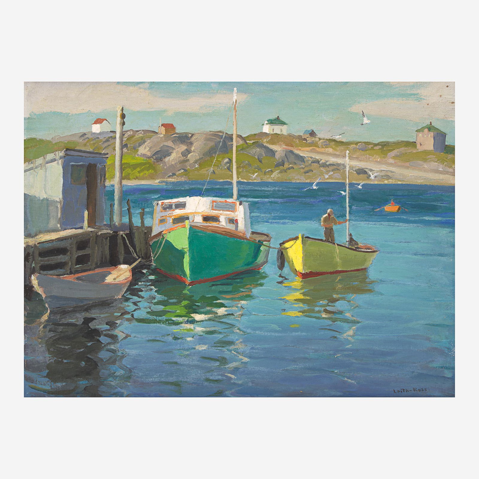 Harry Leith-Ross (American, 1886–1973) Nova Scotia Cove: Harry Leith-Ross (American, 1886–1973) Nova Scotia Cove Signed 'Leith-Ross' bottom right; also with preparer's logo verso, oil on canvasboard12 x 16 in. (30.5 x 40.6cm Provenance