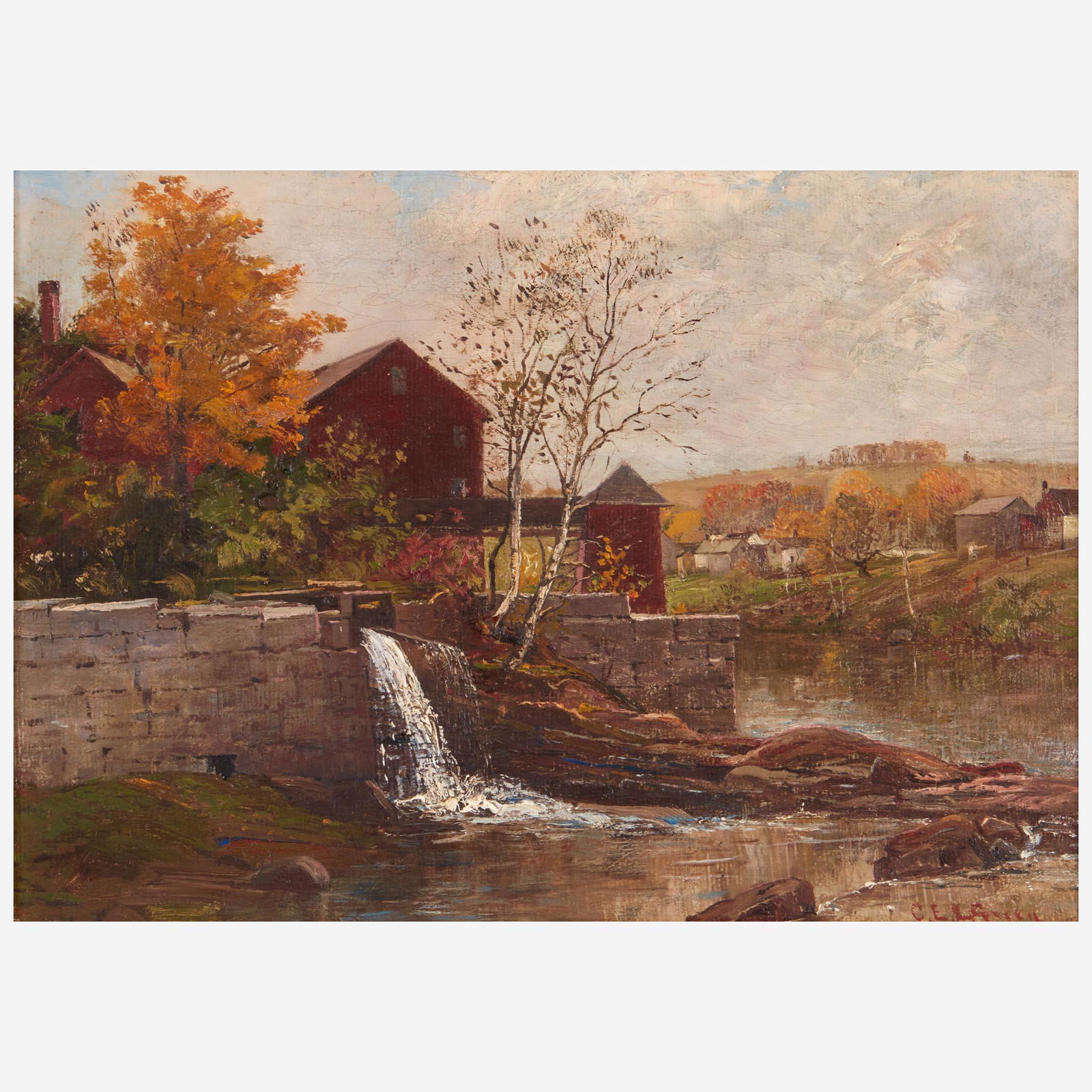 Charles Edwin Lewis Green (American, 1844–1915) The Old Factory: Charles Edwin Lewis Green (American, 1844–1915) The Old Factory Signed 'C.E.L. Green' bottom right, oil on canvas10 x 14 in. (25.4 x 35.6cm) Provenance Eldred's Auctions, Dennis, sale of April