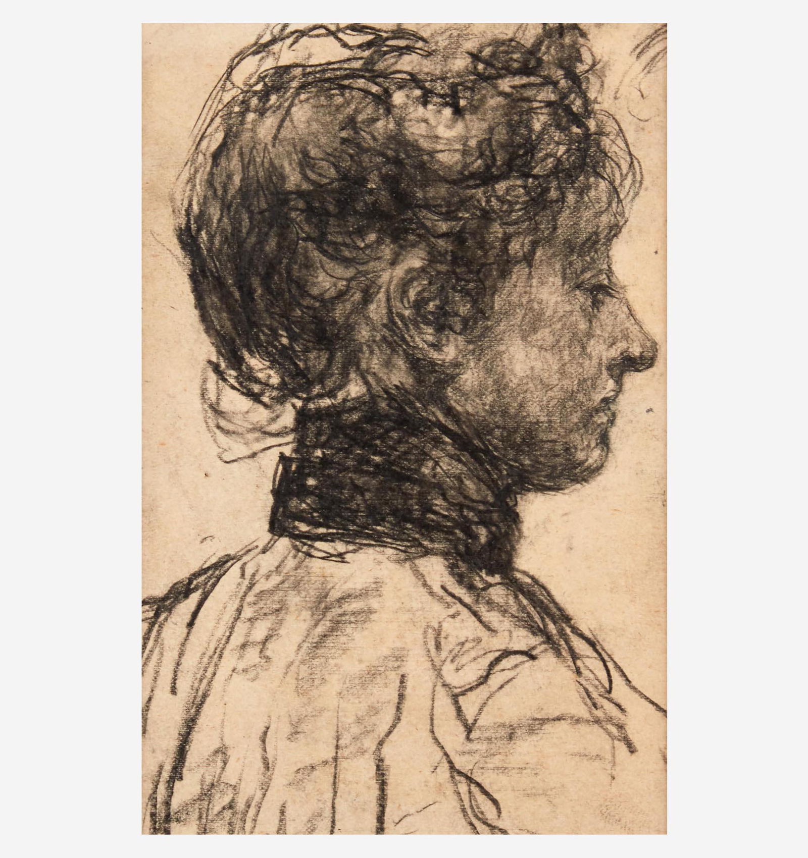 Thomas Anshutz (American, 1851–1912) Portrait of a Lady: Thomas Anshutz (American, 1851–1912) Portrait of a Lady With Artist's Estate stamp verso, graphite on paperSheet size: 6 x 4 1/2 in. (15.2 x 11.4cm)Sight size: 5 3/8 x 3 3/8 in. (13.7 x 8.6cm)