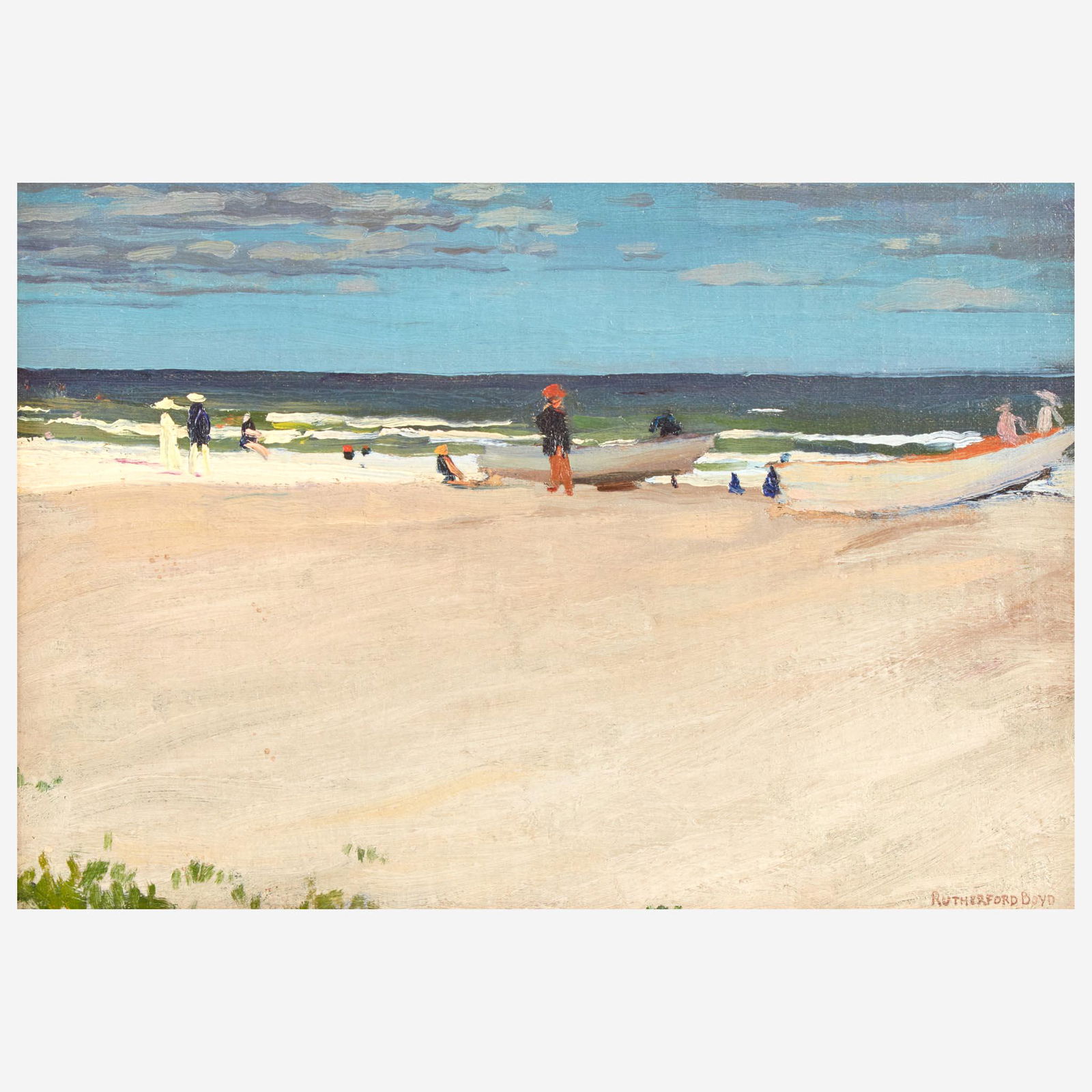 Rutherford Boyd (American, 1884–1951) Cape May with Row Boats on the Beach (1 of 2)