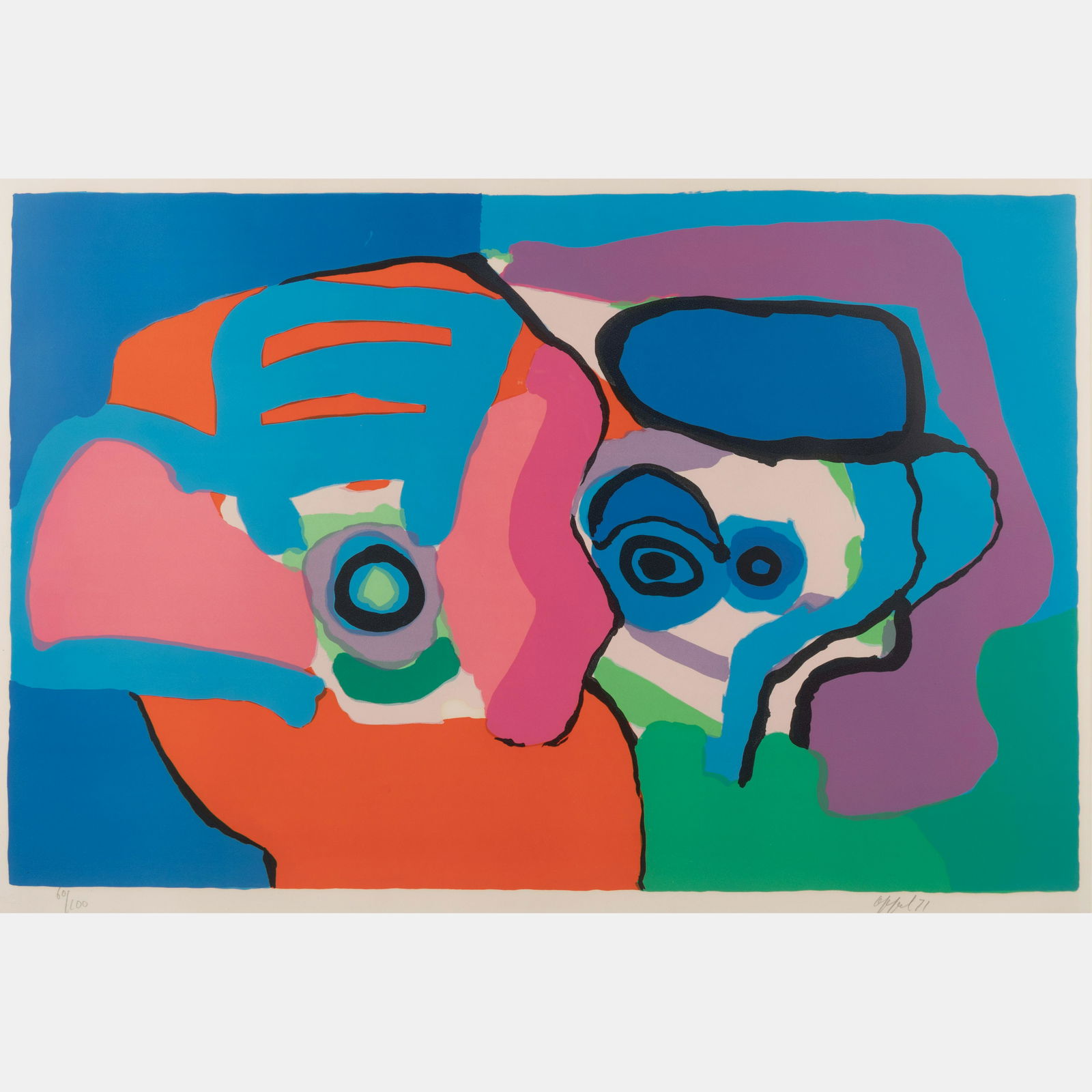 Karel Appel (Dutch, 1921-2006) Head Like Clouds, 1971 (1 of 5)