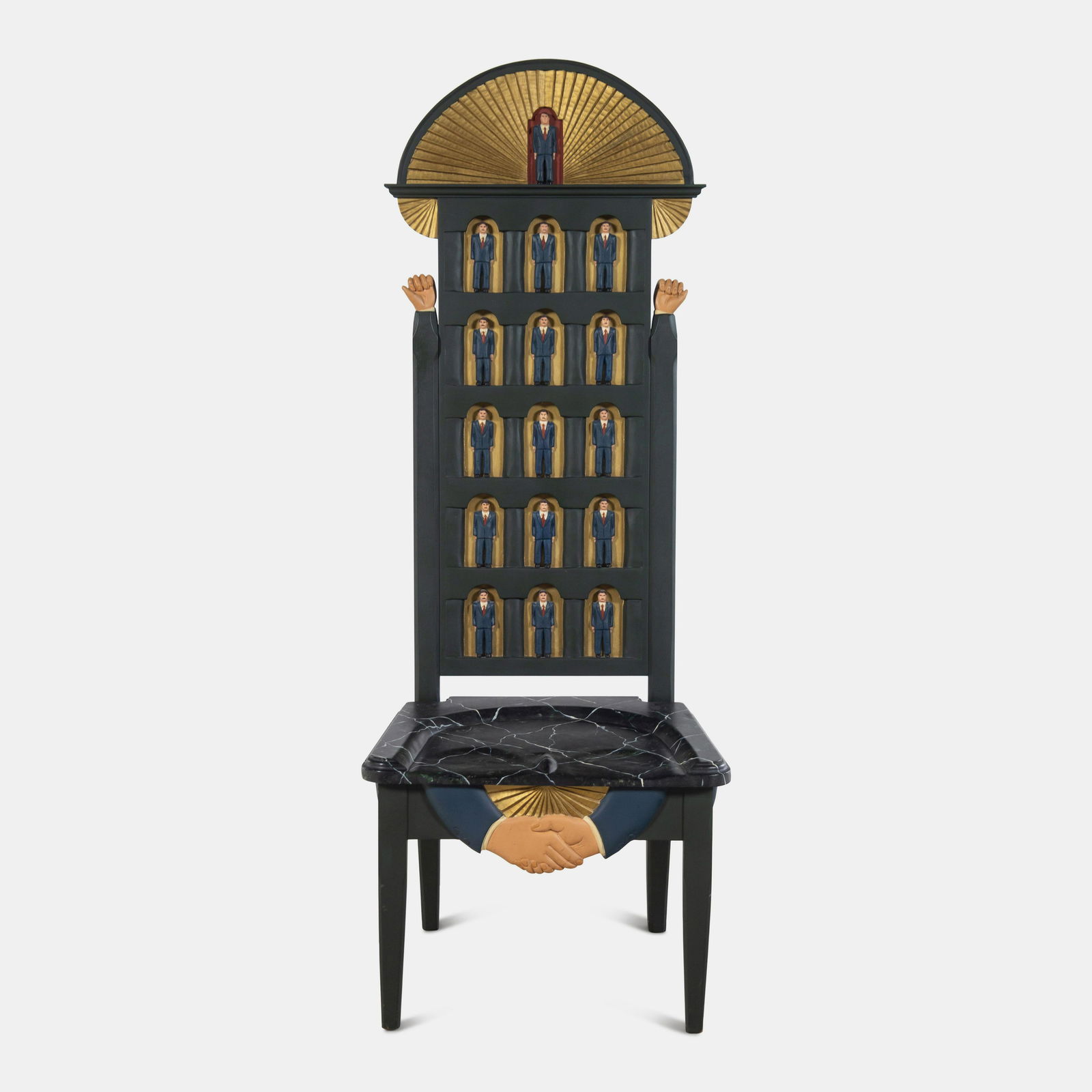 Stephen Huneck  (American, 1948-2010) Highback Chair, c. 1990 from the Corporate Structure Series (1 of 4)