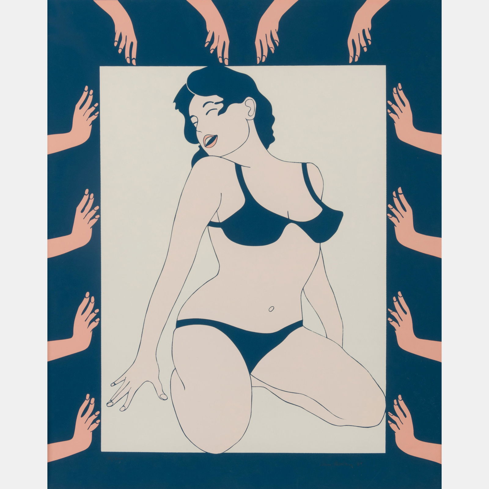 John Wesley (American, b. 1928) Maiden from 11 Pop Artists, Volume I, 1965: John Wesley (American, b. 1928) Maiden from 11 Pop Artists, Volume I, 1965 screenprint signed, dated, and numbered 38/200 in pencil 23 1/2 x 19 3/4 inches. Property belonging to the JFM Foundation Col