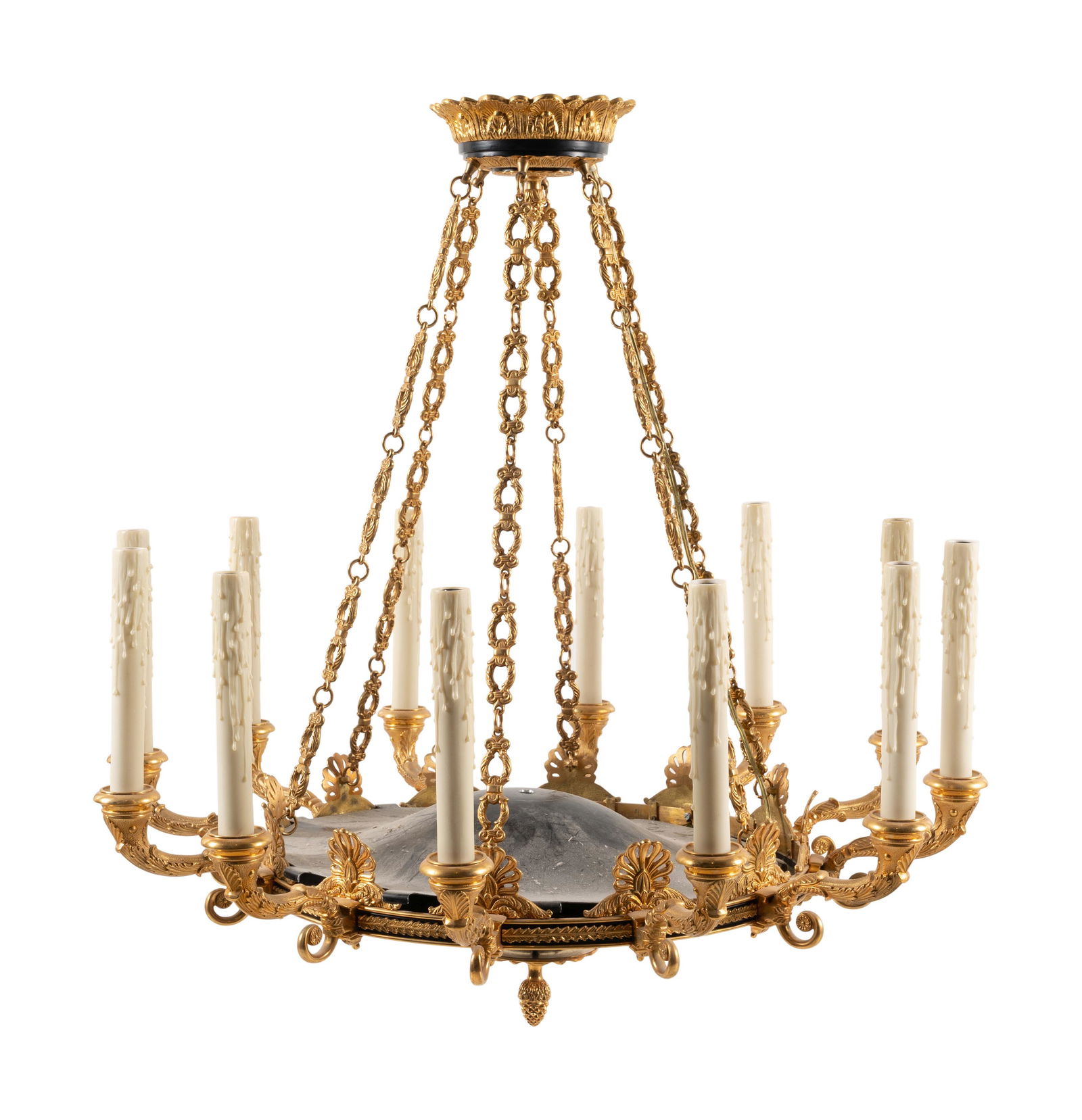 An Empire Style Gilt Bronze Twelve-Light Chandelier (1 of 10)