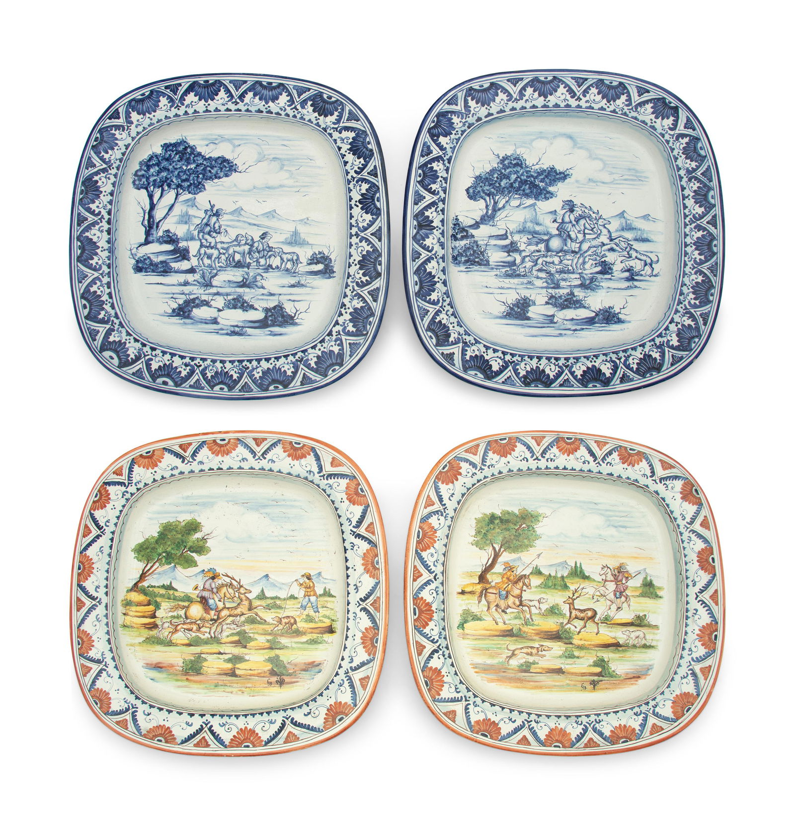 Two Pairs of Continental Majolica Platters (1 of 9)