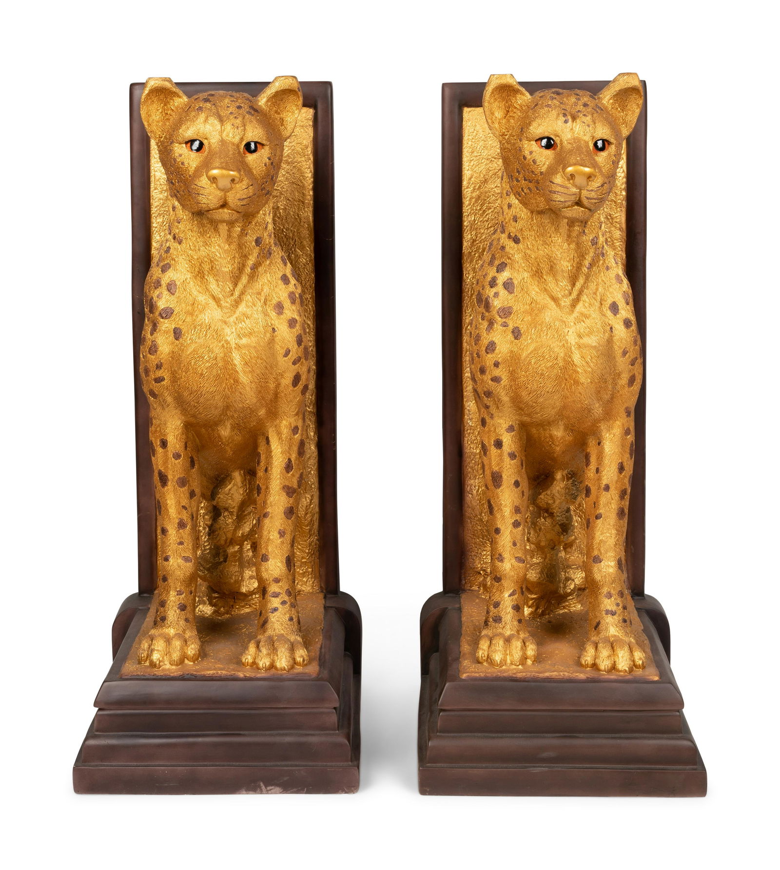 A Pair of Gilt Decorated Resin Cheetah Figures (1 of 10)