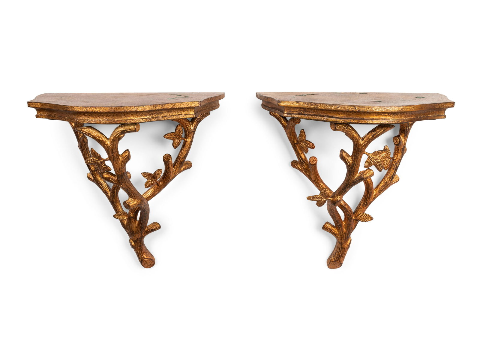 A Pair of Contemporary Gilt Composite Wall Brackets (1 of 10)