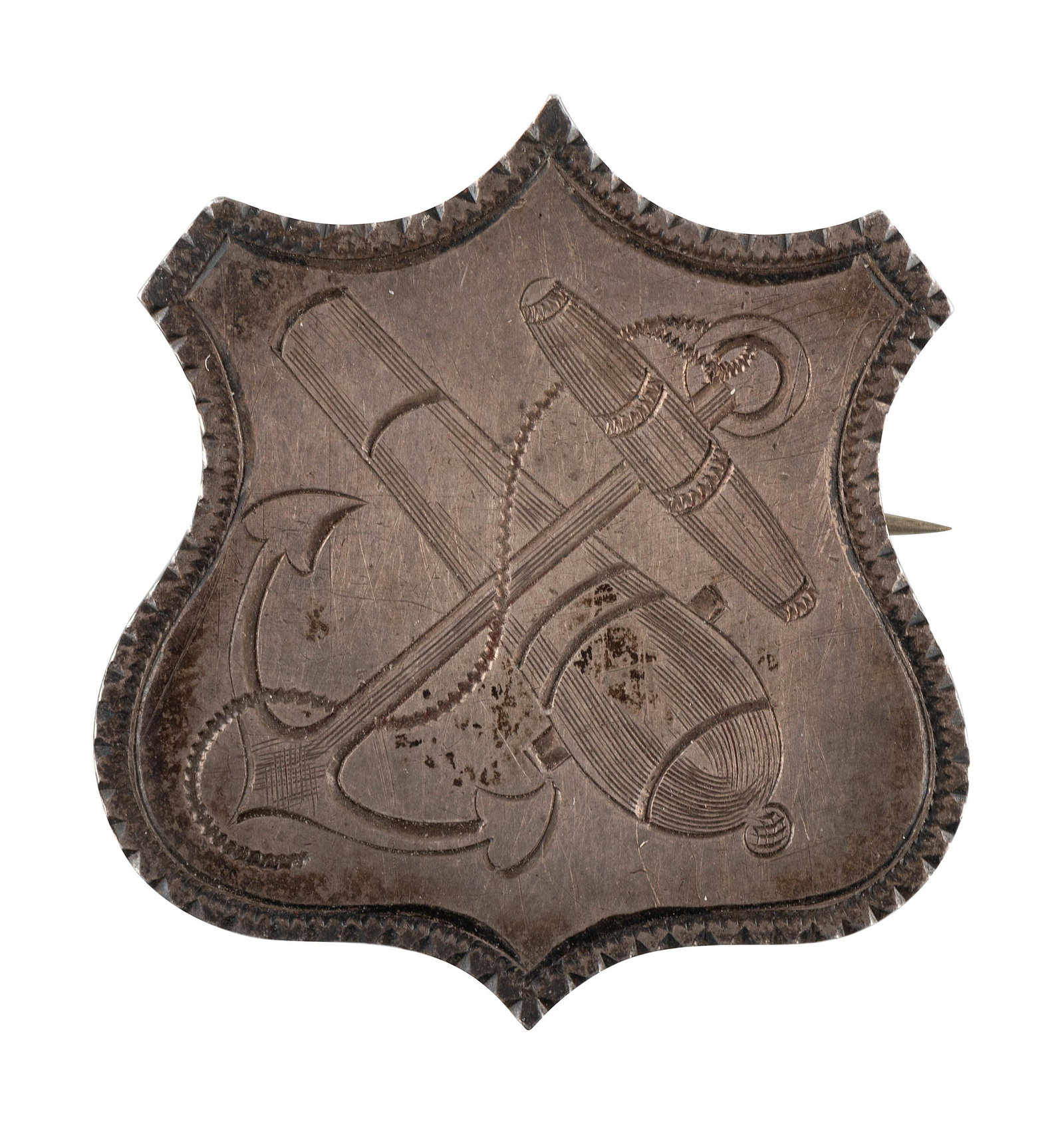 [CIVIL WAR]. Engraved IX Corps badge. (1 of 2)