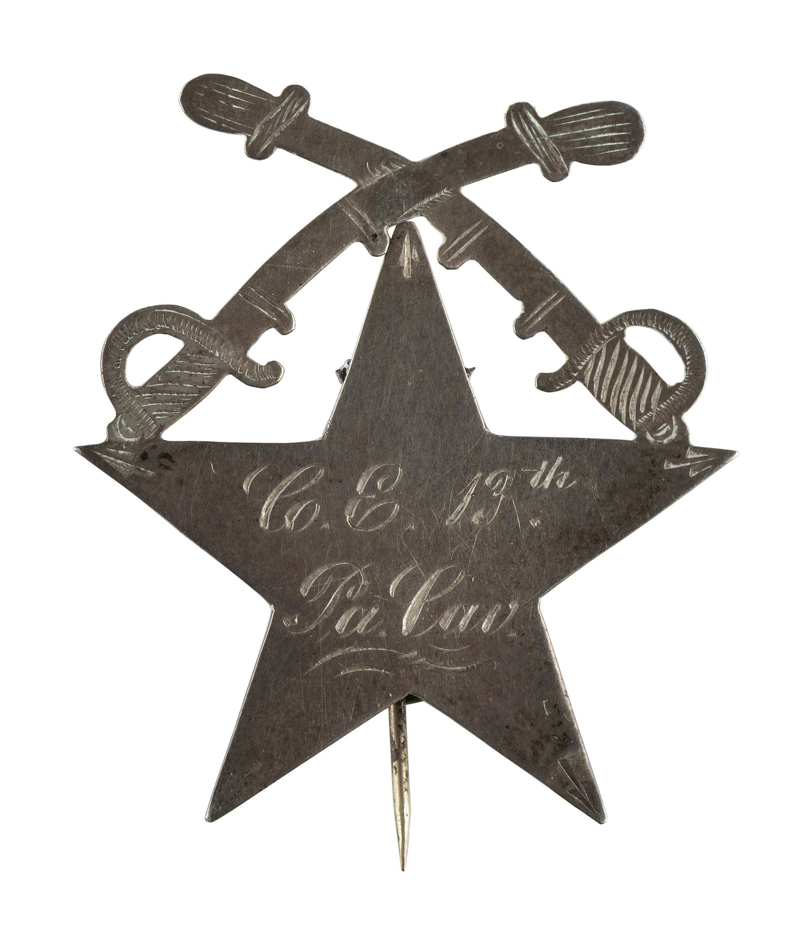 [CIVIL WAR]. 13th Pennsylvania Cavalry badge. (1 of 2)