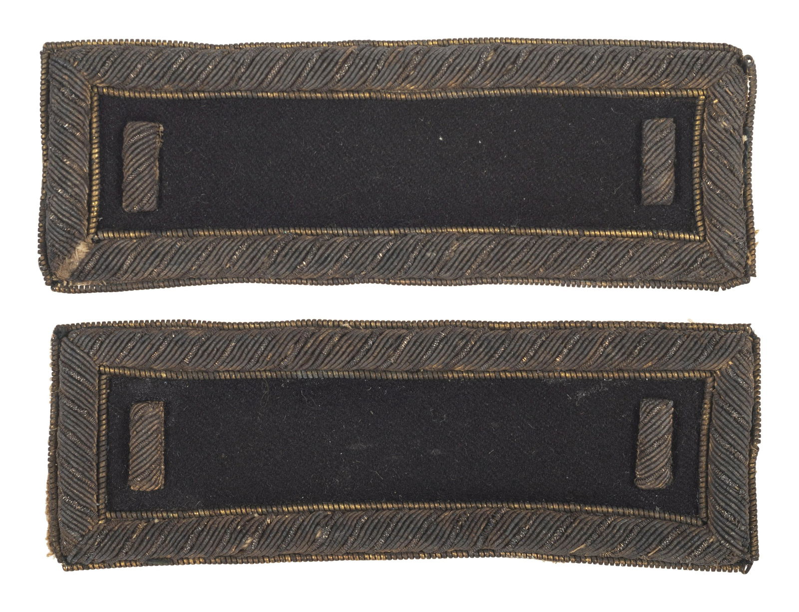 [CIVIL WAR]. First lieutenant of staff shoulder straps with ink identification.  (1 of 2)