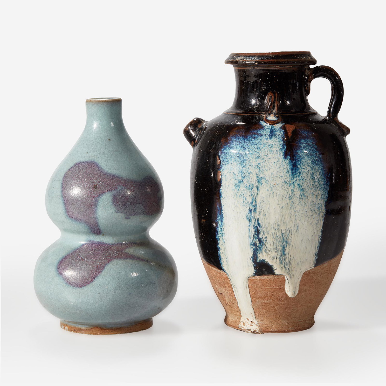 A Chinese Junyao style vase and a phosphatic-splashed ewer (1 of 3)