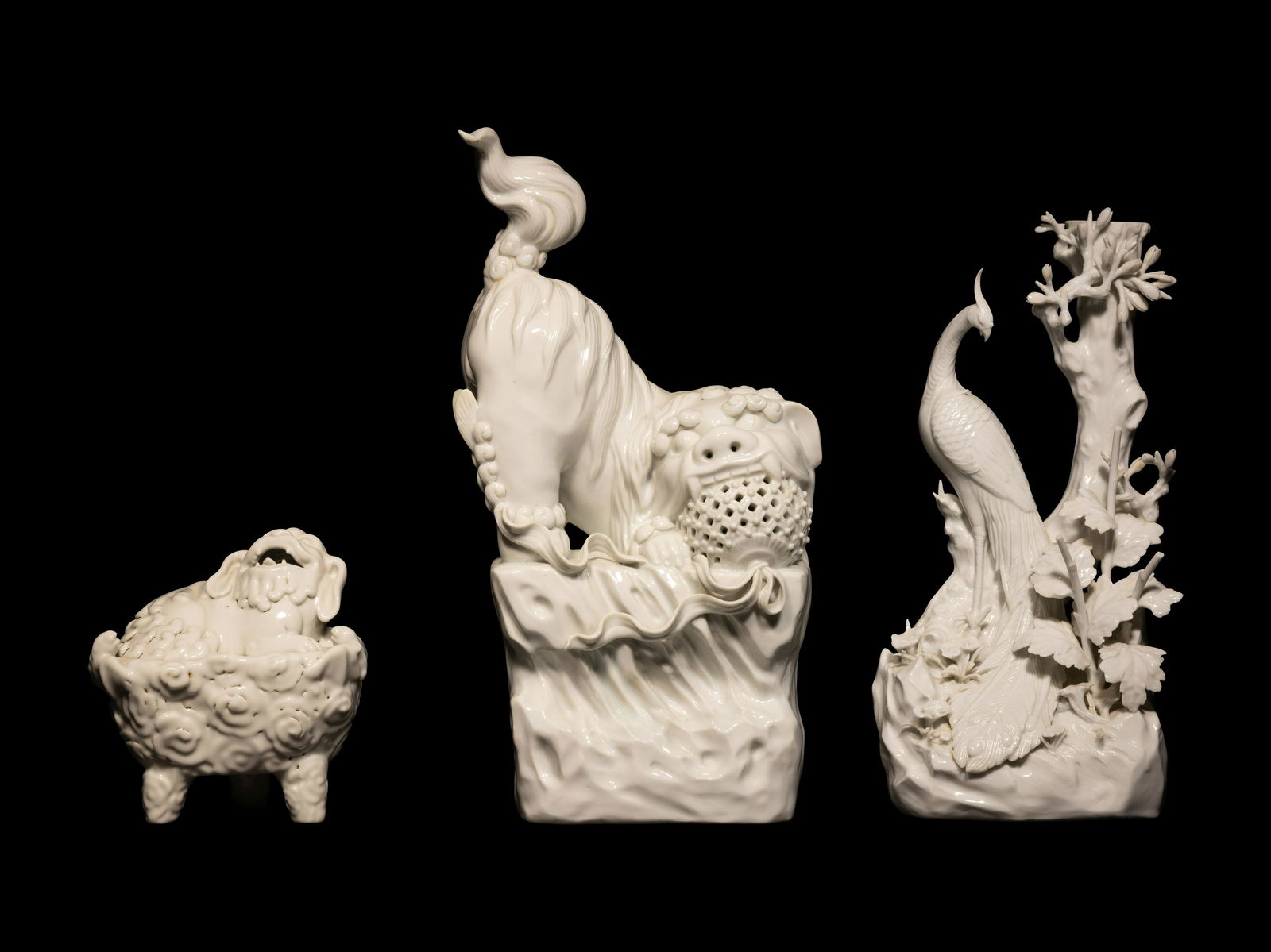 Three Chinese Dehua Blanc-de-Chine Porcelain Animal-form Wares (1 of 6)