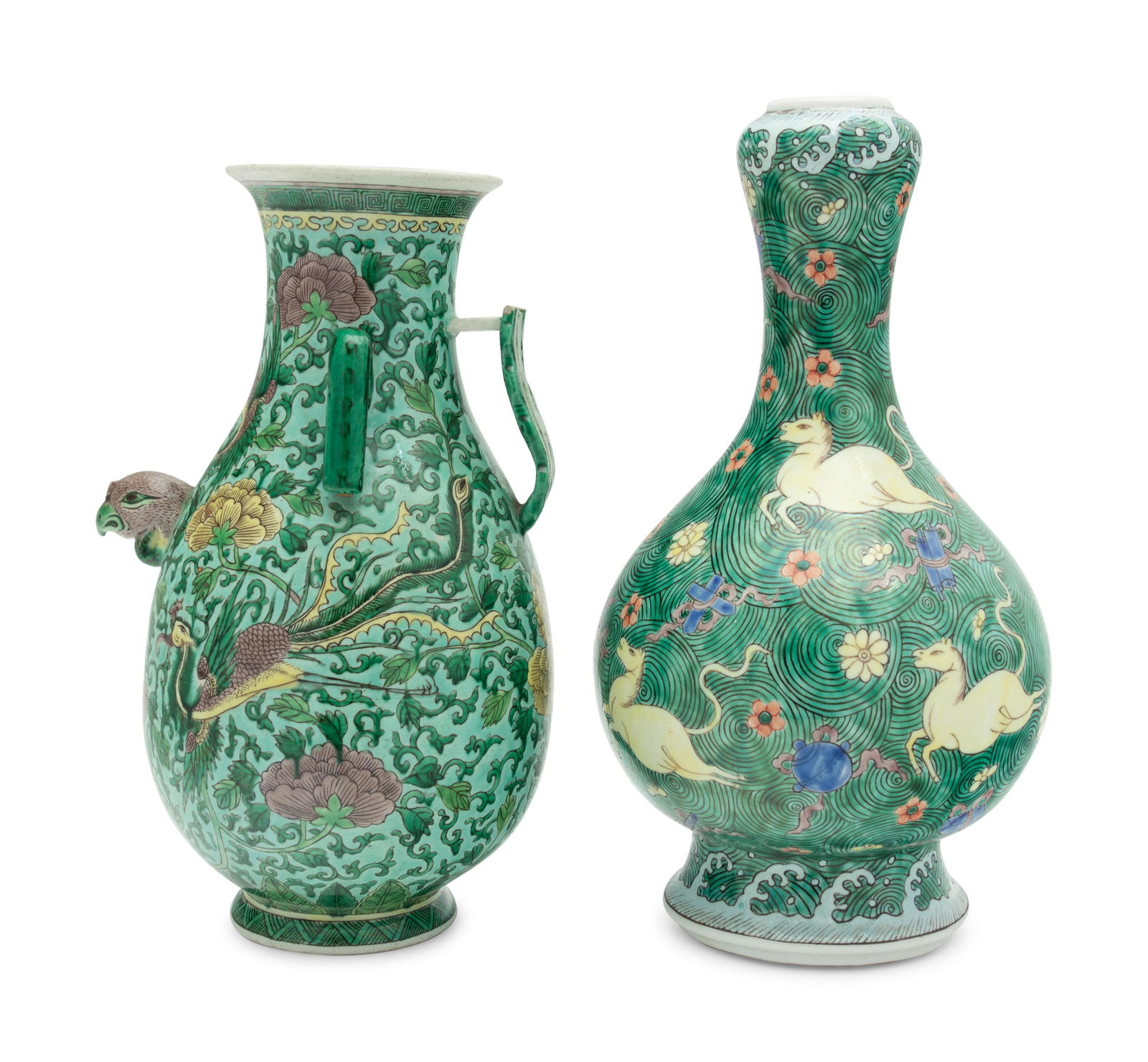 Two Chinese Famille Verte Porcelain Vases (1 of 4)