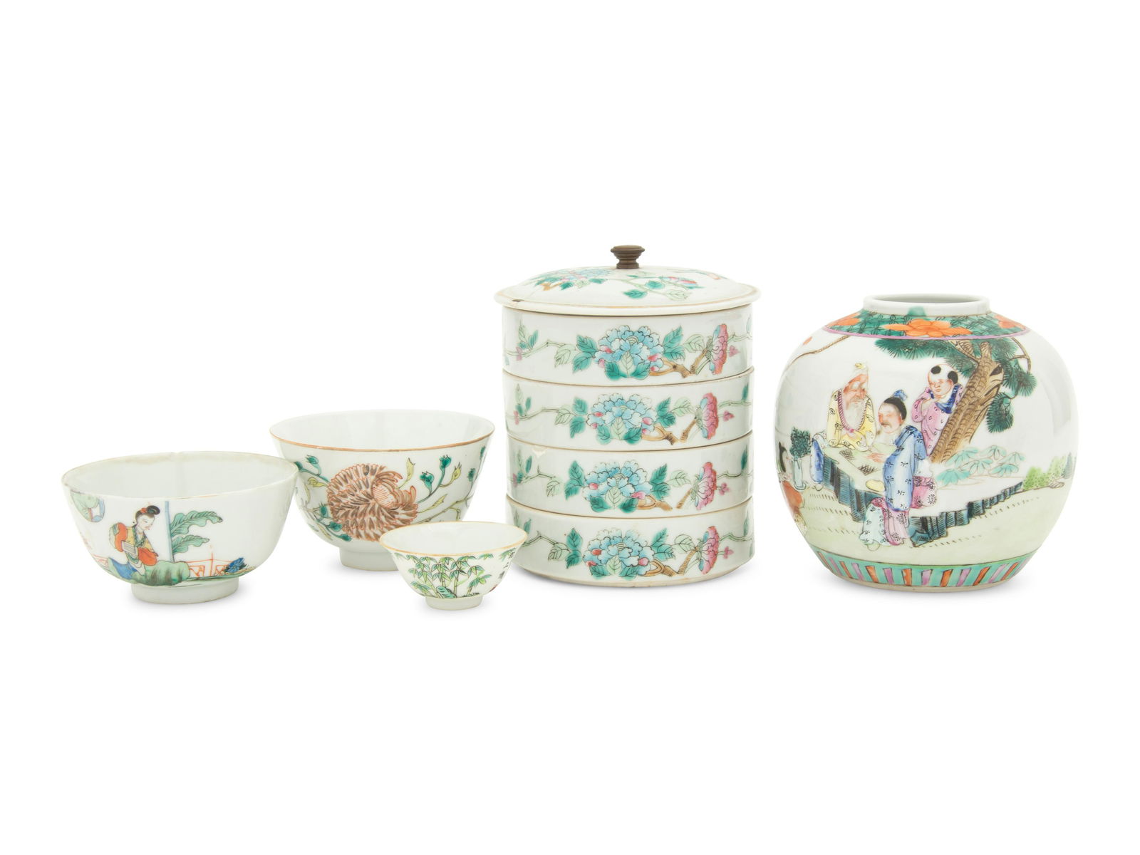 Five Chinese Famille Rose Porcelain Vessels (1 of 2)