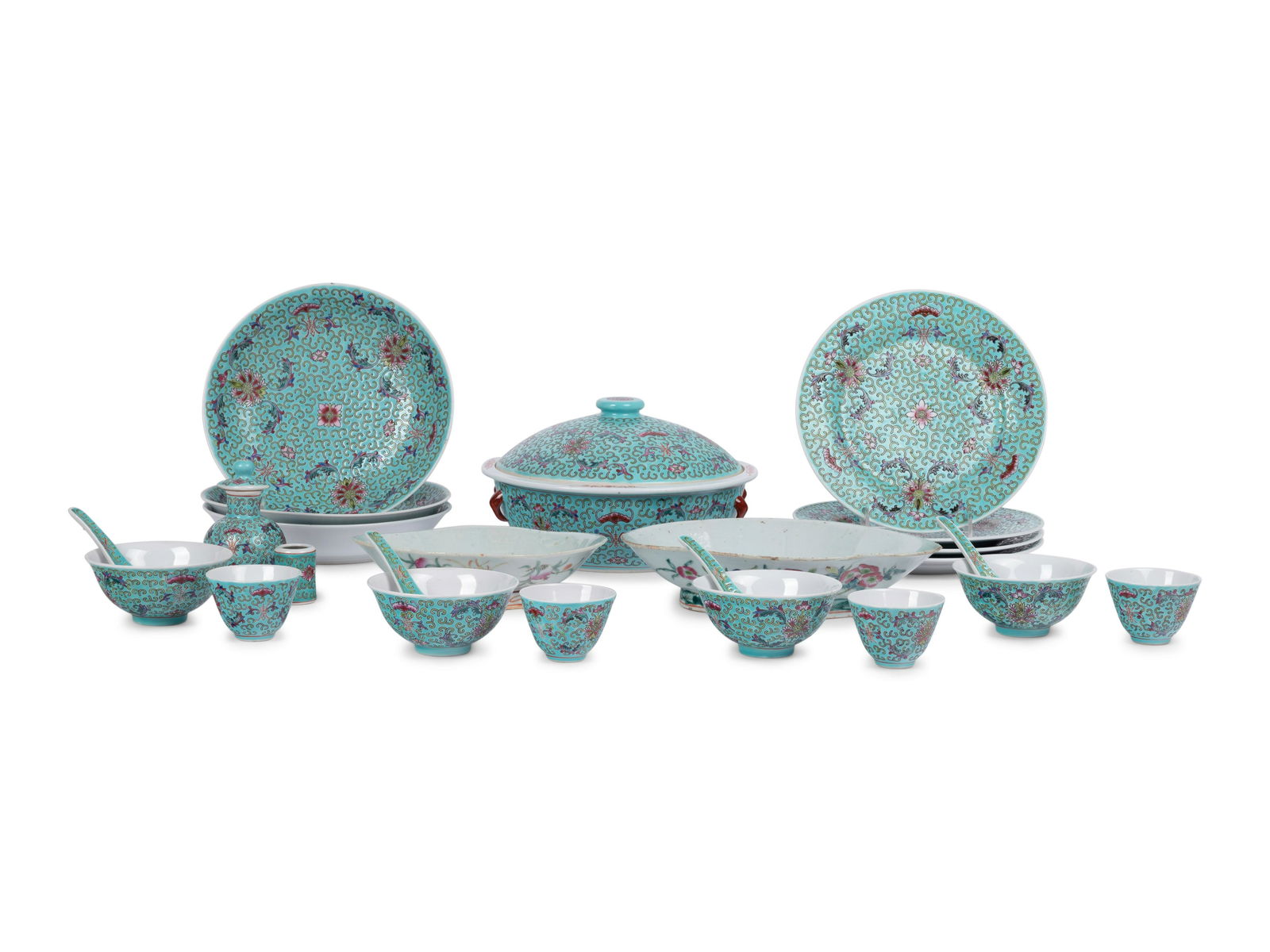 A Collection of Chinese Famille Rose Porcelain Dining Wares (1 of 8)
