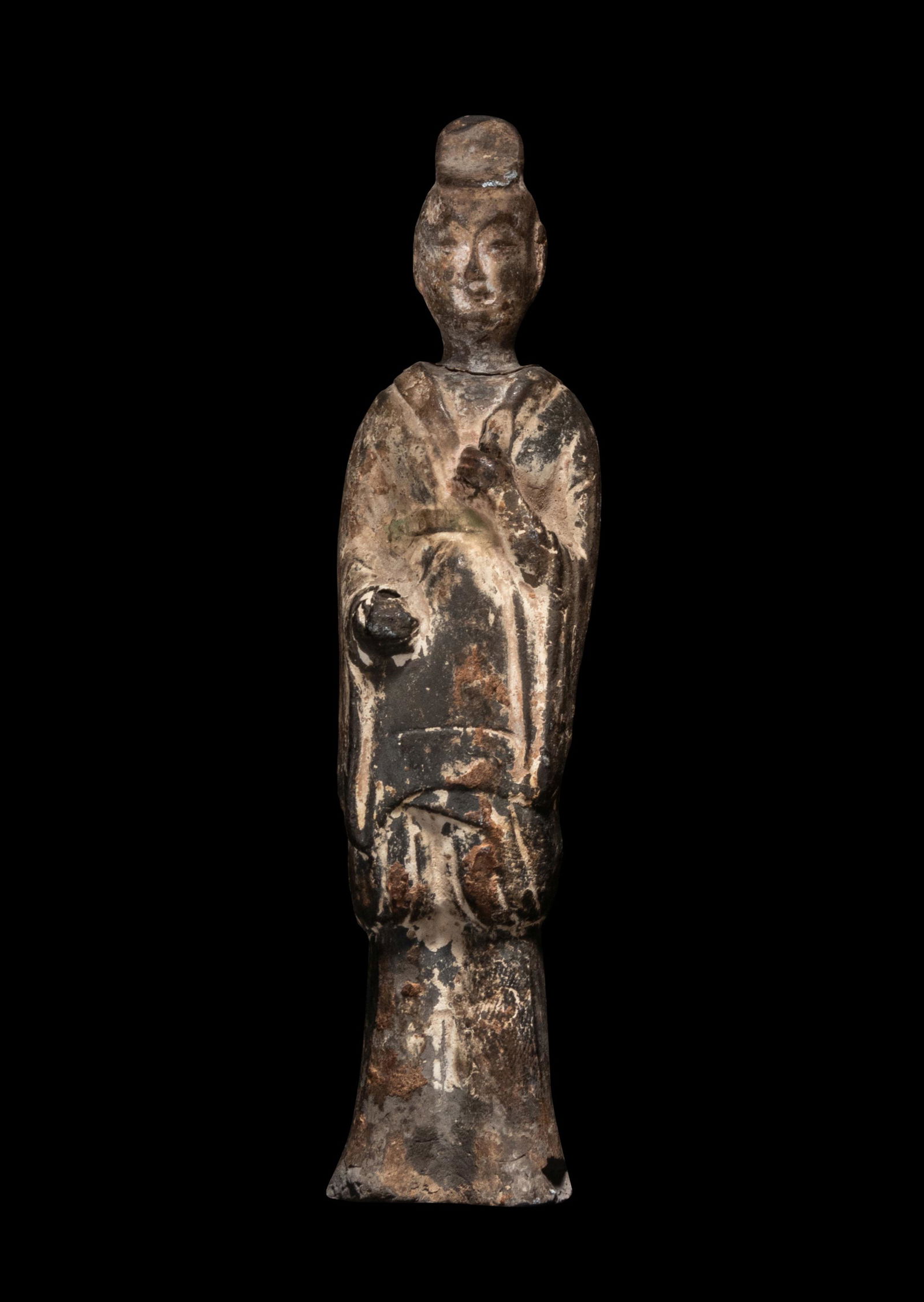 A Chinese Pottery Figure of a Standing Scholar (1 of 3)