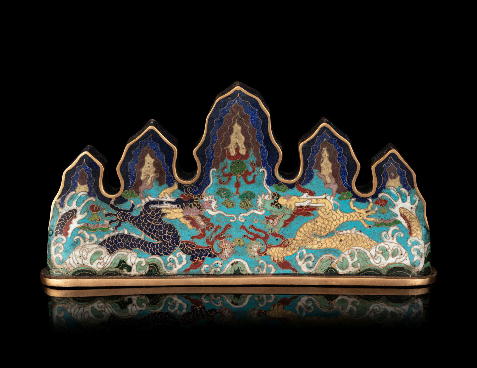 A Chinese Cloisonné Enamel Brushrest (1 of 4)