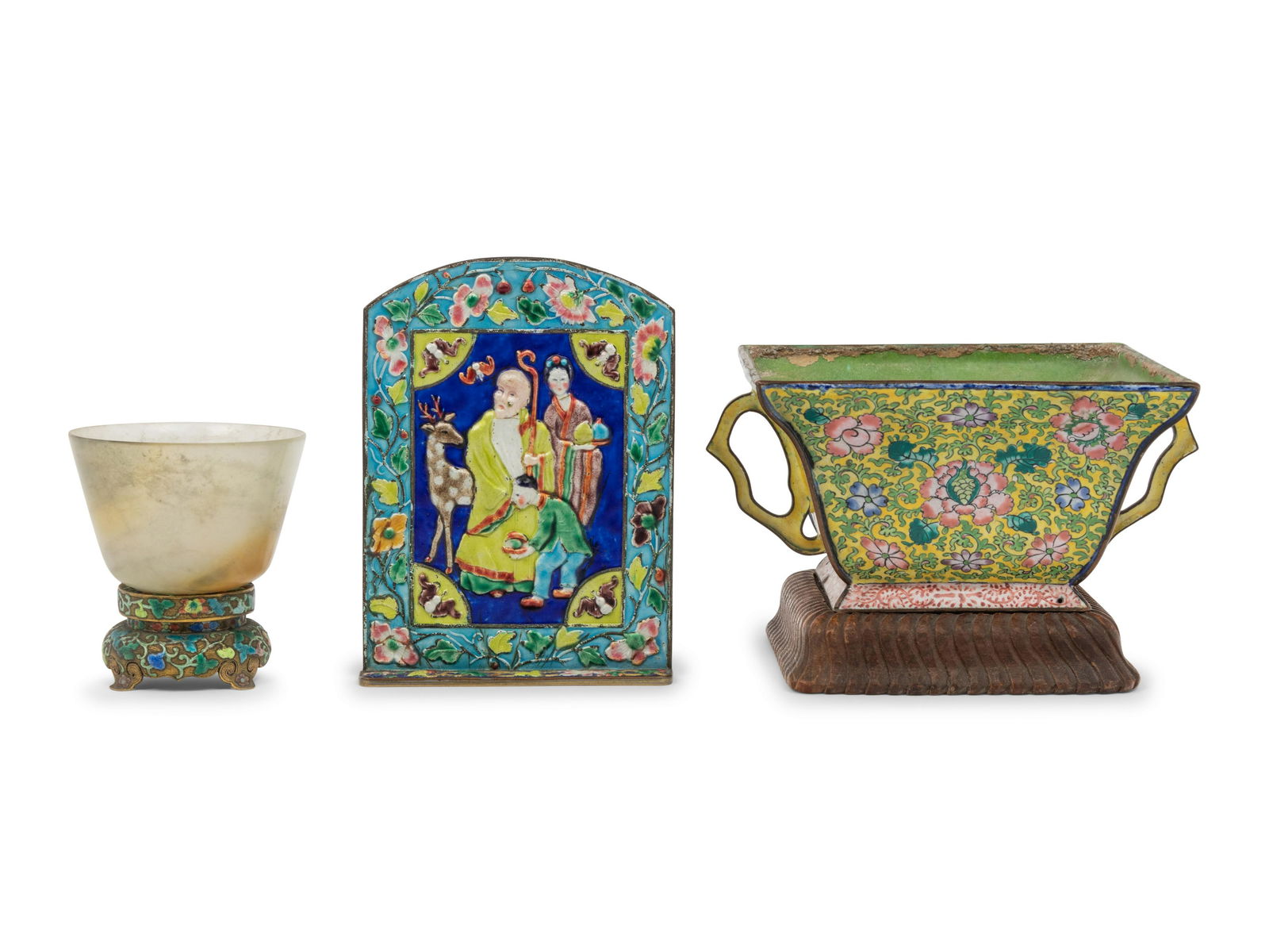 Three Chinese Enamel on Metal Articles (1 of 4)