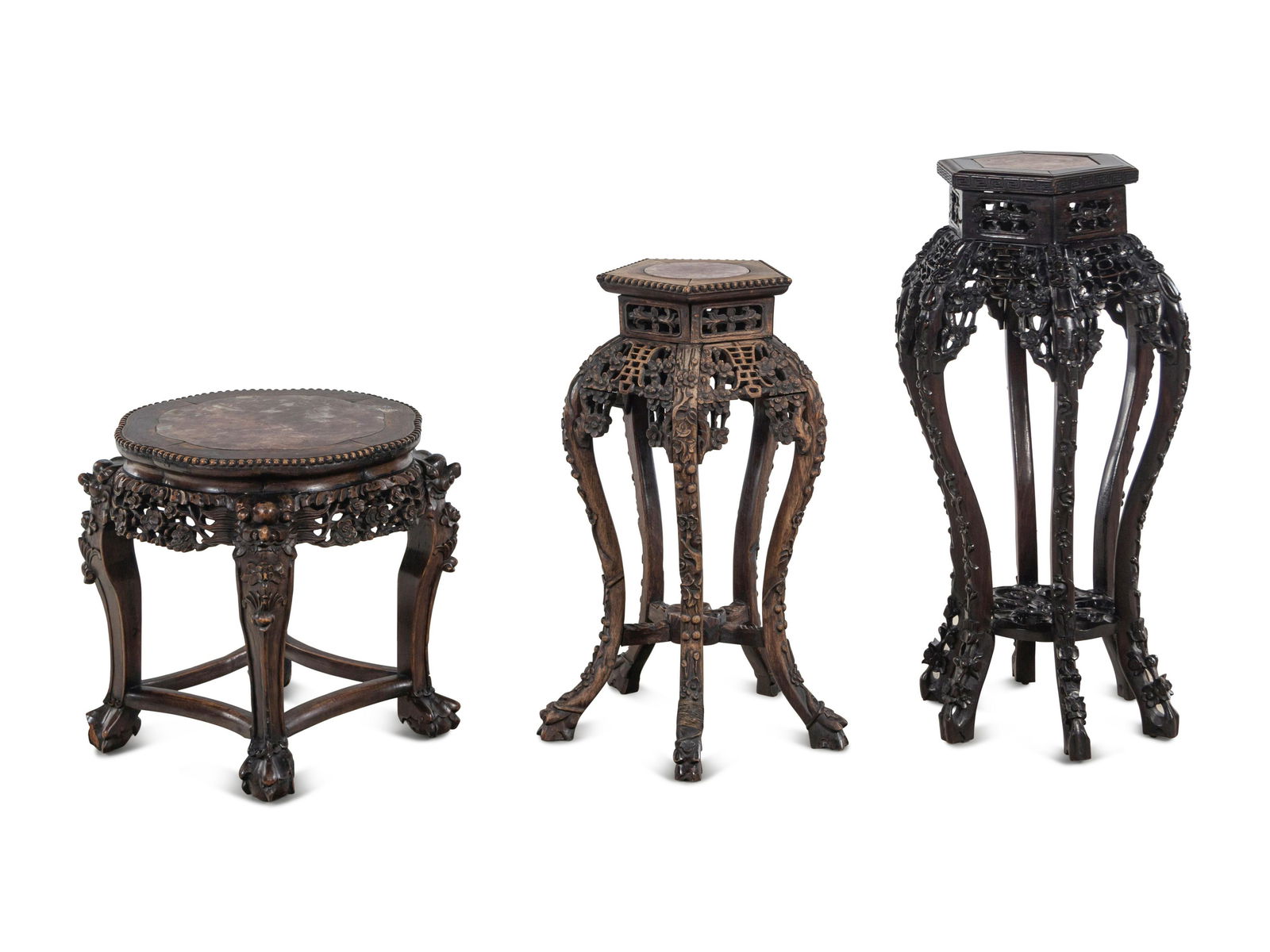 Three Chinese Carved Wood Stands (1 of 4)