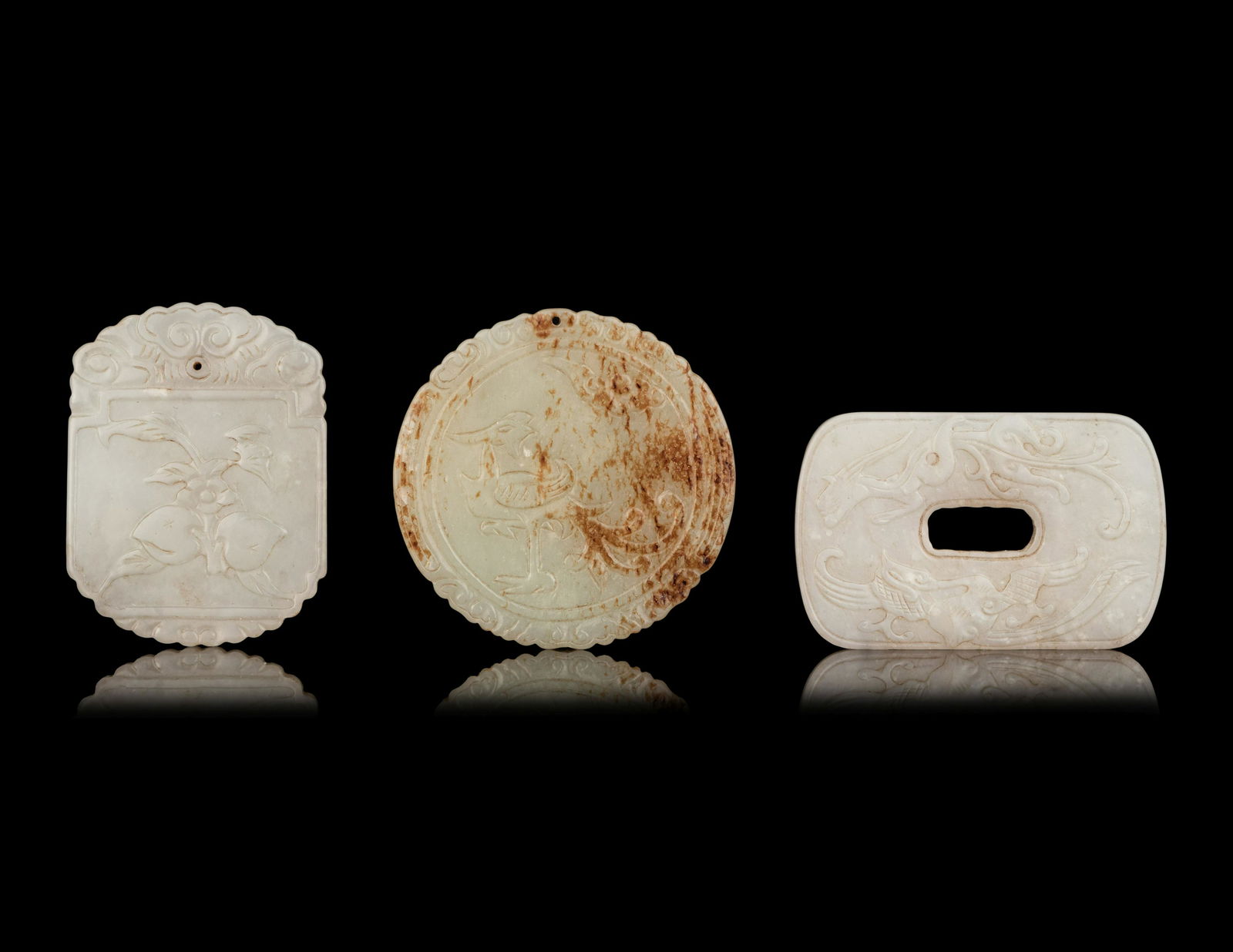 Three Chinese Jade Plaques (1 of 6)