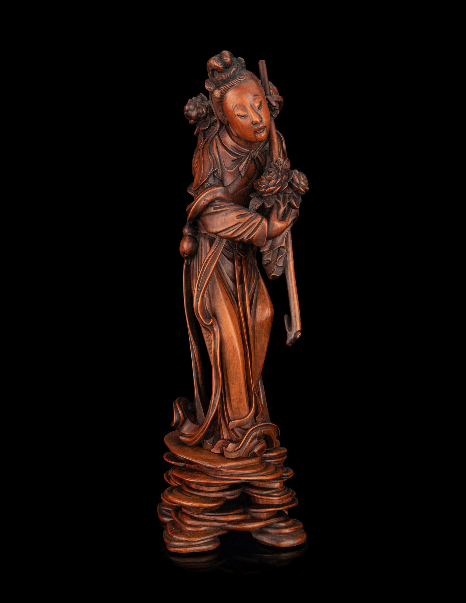 A Chinese Boxwood Figure of a Female Immortal (1 of 5)