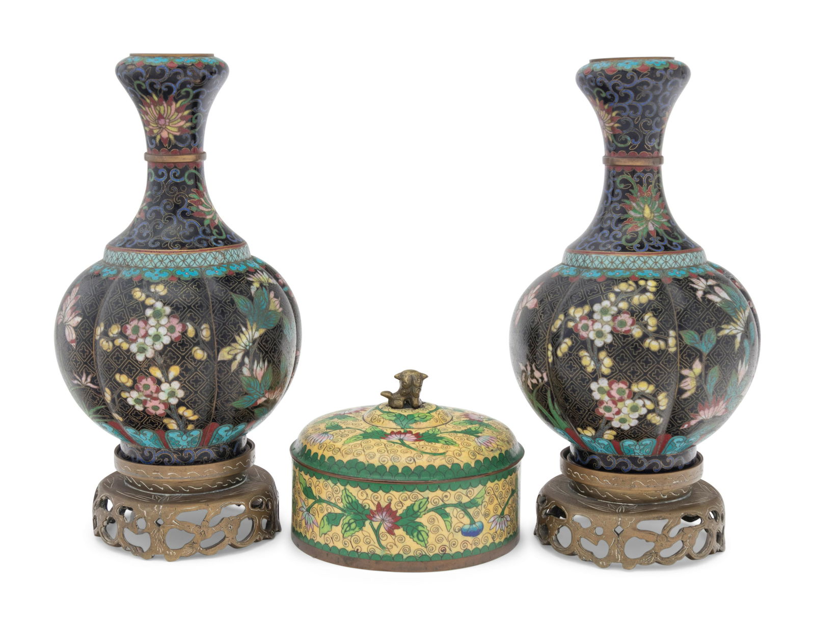 Three Chinese Cloisonné Vessels (1 of 5)