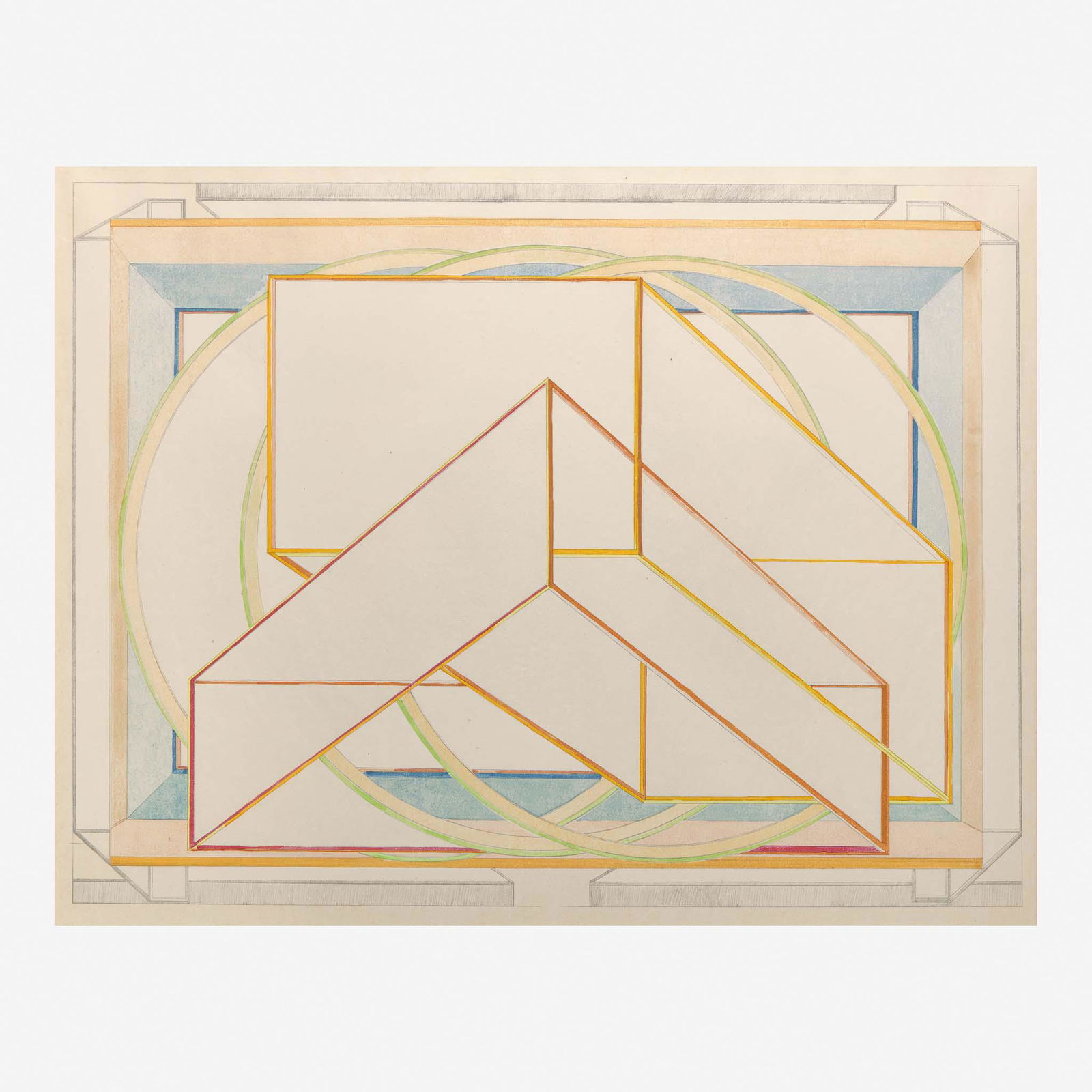 Al Held (American, 1928-2005) Kyoto-Wa: Al Held (American, 1928-2005) Kyoto-Wa 1985, pencil signed, dated and numbered 87/100 verso (there were also 20 artist's proofs, 10 trial proofs, and 11 working proofs), with full margins, Crown Point