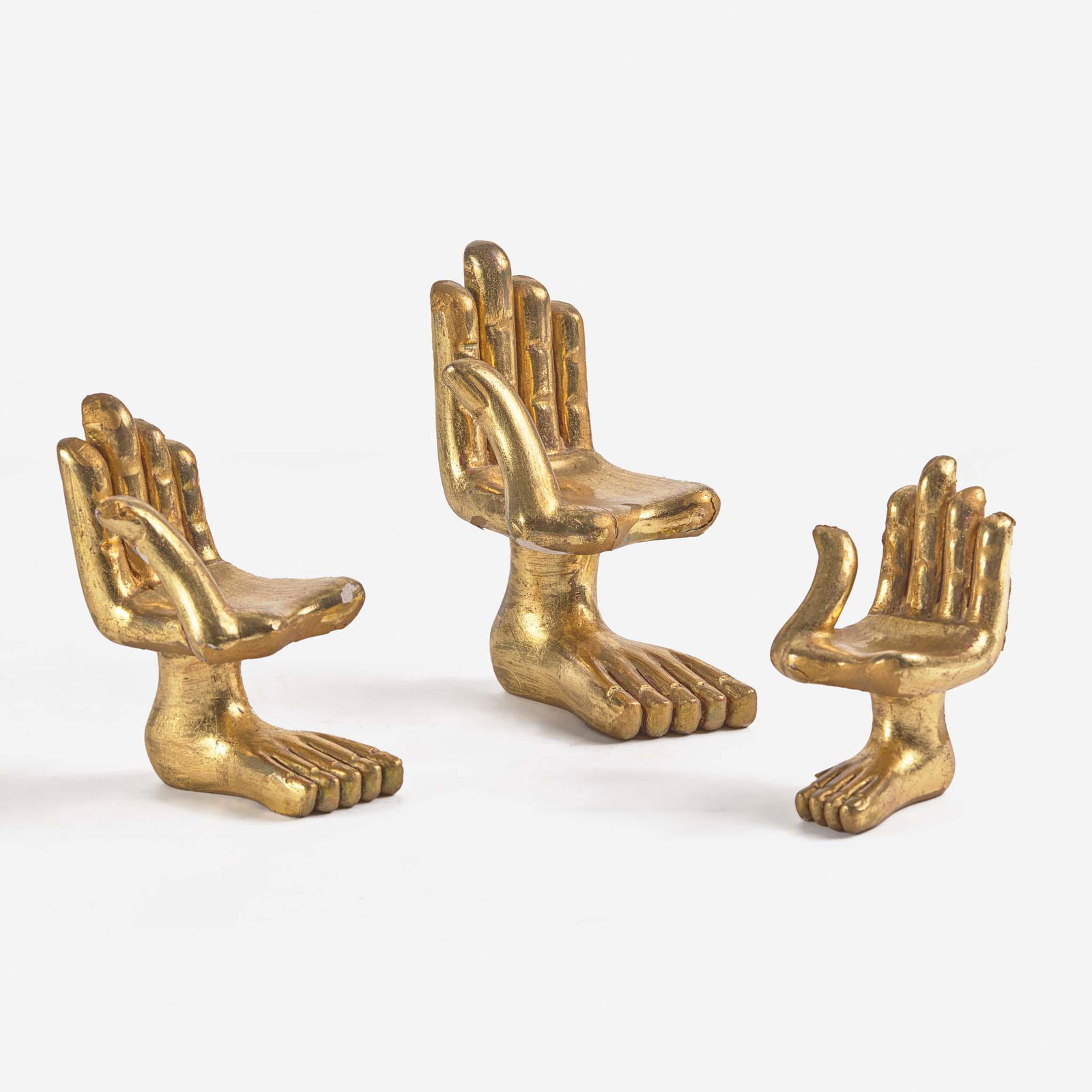 Pedro Friedeberg Collection of Three Miniature "Hand and Foot" Sculptures, Mexico, circa 1970s (1 of 1)
