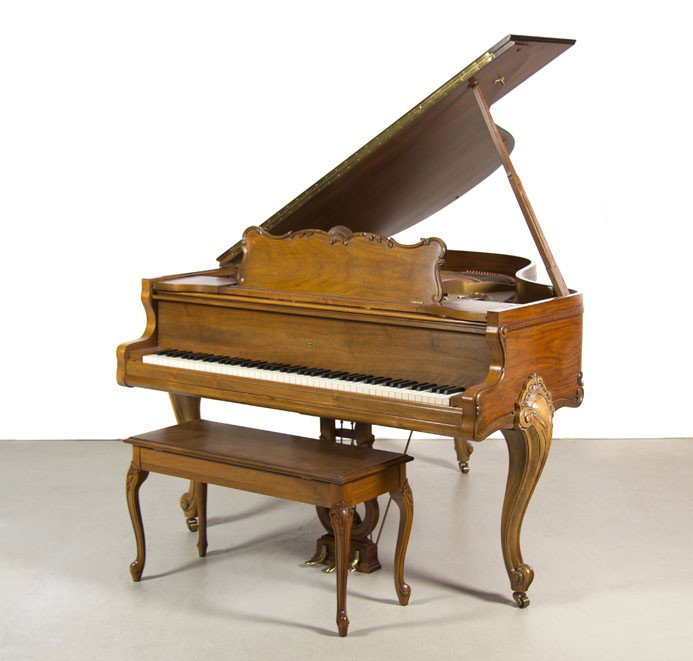 A Sohmer & Co. Baby Grand Piano, Length overall 67 : A Sohmer & Co. Baby Grand Piano, circa 1967-1969, serial number 167105, model 57, in a Louis XV style case with bench. Length overall 67 inches. Property from the Charlotte Lauter Trust, Chicago, Illi