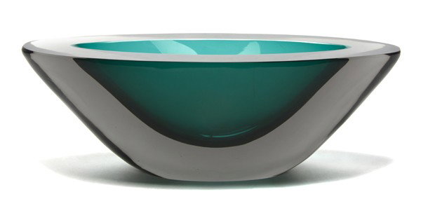 A Venetian Glass Vase, Salviati, Width 10 5/8 inch: A Venetian Glass Vase, Salviati, of oval form, with a smoked finish. Width 10 5/8 inches. Property from the Collection of Mr. and Mrs. John F. Monroe, Milwaukee, Wisconsin