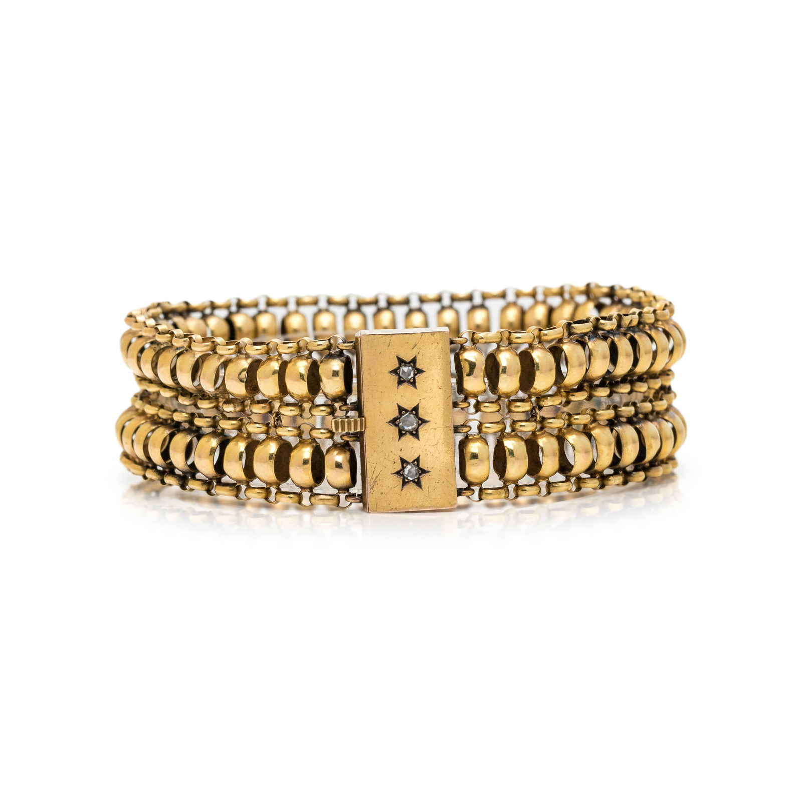 ANTIQUE, YELLOW GOLD AND DIAMOND BRACELET (1 of 4)