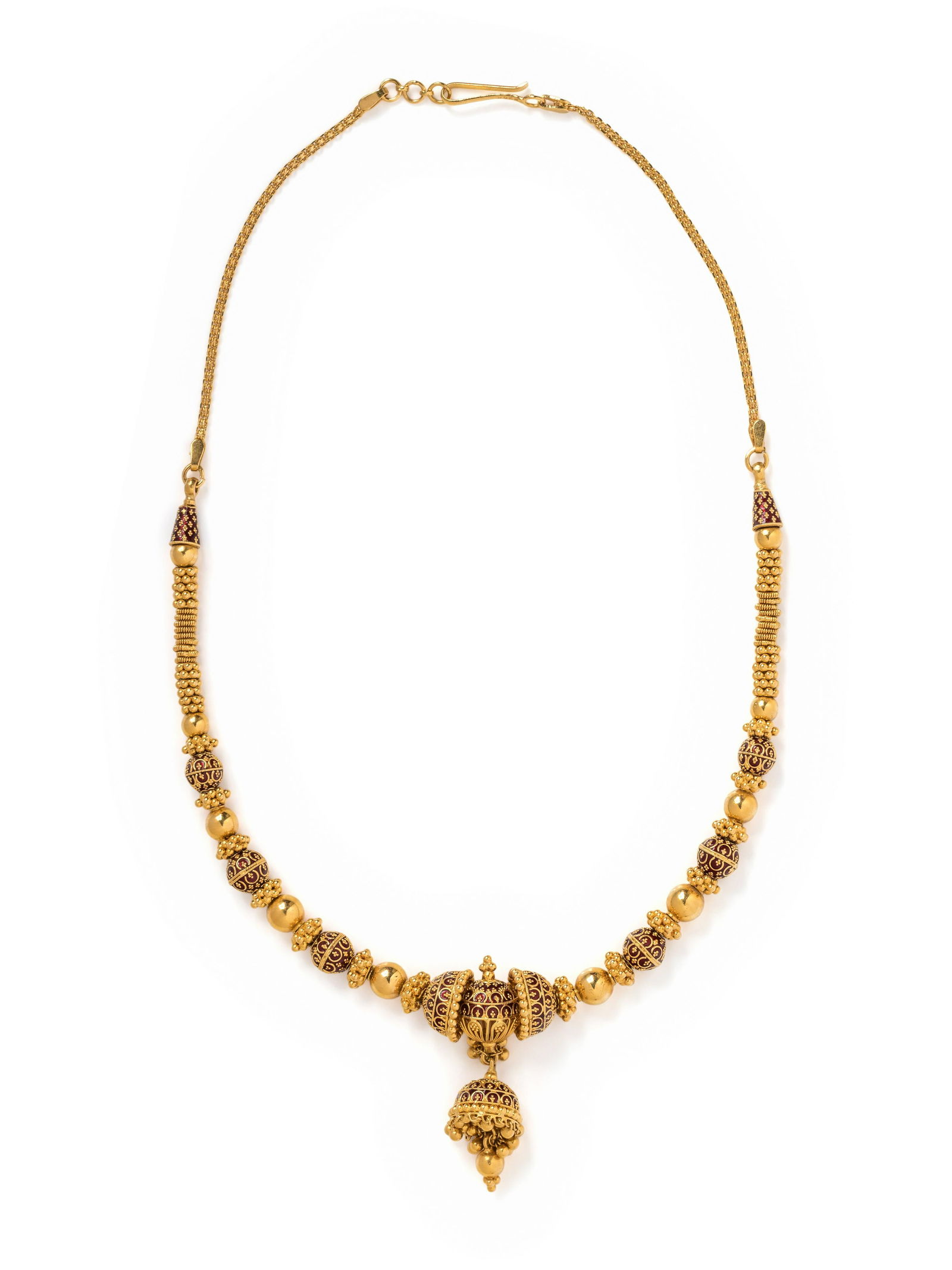 HIGH KARAT GOLD AND ENAMEL NECKLACE (1 of 2)