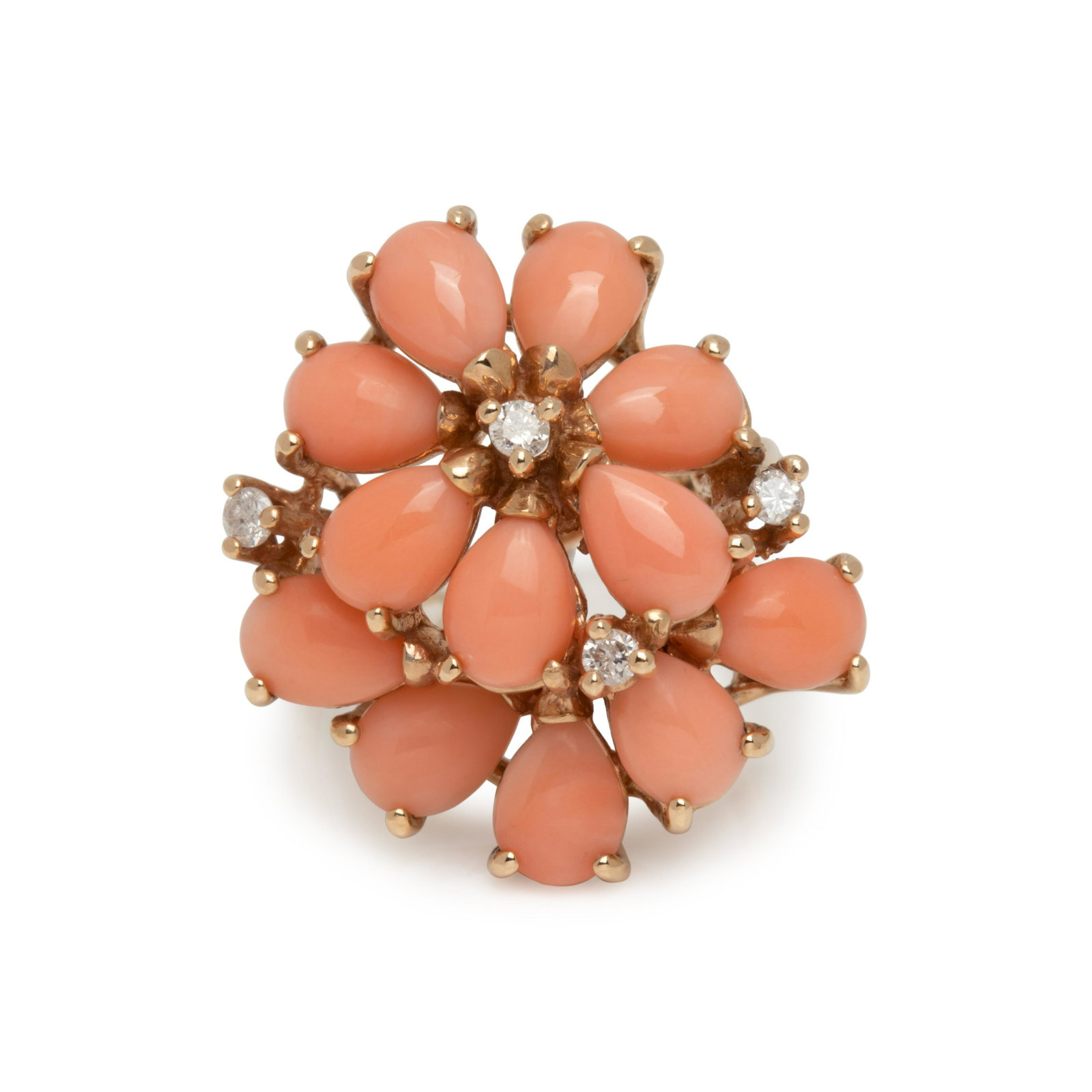 CORAL AND DIAMOND RING (1 of 3)