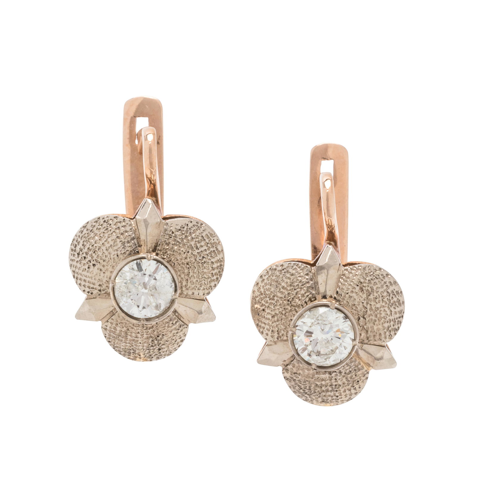 BICOLOR GOLD AND DIAMOND EARRINGS (1 of 2)