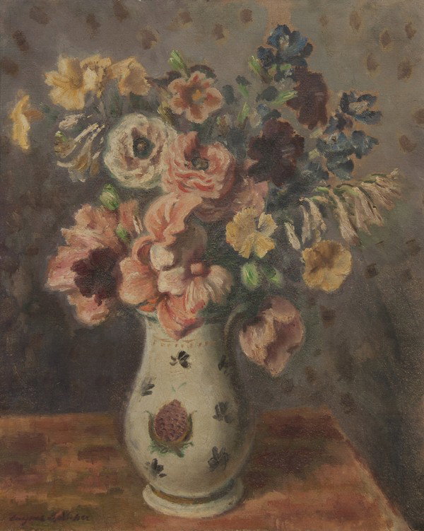 Eugene Speicher, (American, 1883-1962), Flowers wi: Eugene Speicher (American, 1883-1962) Flowers with Teapot oil on canvas signed Eugene Speicher (lower left) 19 7/8 x 15 3/4 inches. Property from the William H. Moore Trust, Dorset, V