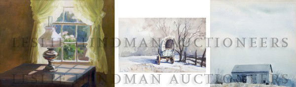 Joan Howe, , A Group of Three Works: Joan Howe A Group of Three Works oil on board and watercolor Largest 13 3/4 x 17 3/4 inches.