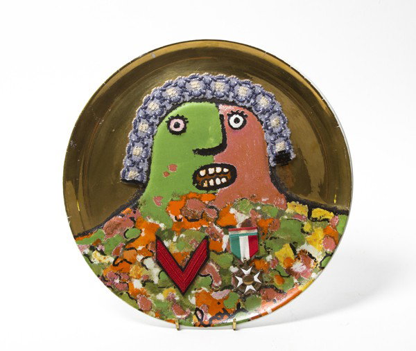 Enrico Baj, (Italian, 1924-2003), General: Enrico Baj (Italian, 1924-2003) General ceramic plate edition 1326/3000 Diameter 12 inches. Property from the Estate of Tom G. and Mary Jane McClain, Phoenix, Arizona
