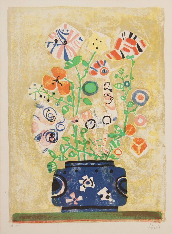 Paul Aizpiri, (French, b. 1919), Floral Still Life: Paul Aizpiri (French, b. 1919) Floral Still Life lithograph edition 132/250 24 x 17 1/2 inches. Property from the Collection of Mr. and Mrs. John F. Monroe, Milwaukee, Wisconsin