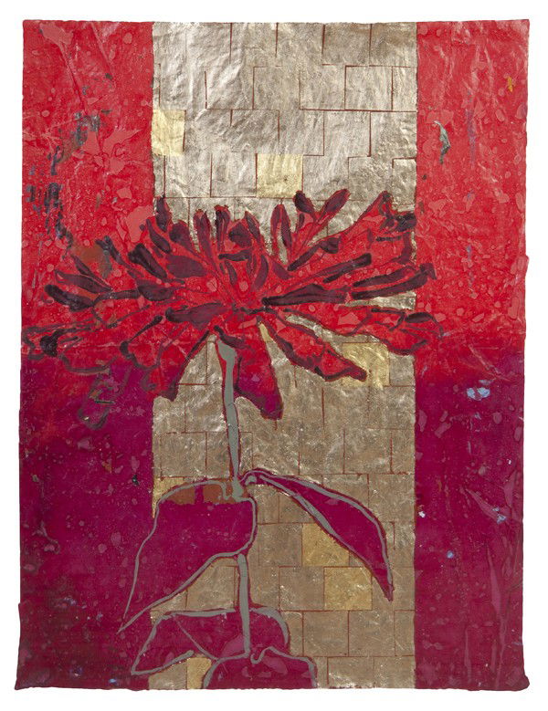 Robert Kushner, (American, b. 1949), Red Zinna: Robert Kushner (American, b. 1949) Red Zinna acrylic on paper 25 x 19 inches. Property from the Collection of Mr. and Mrs. John F. Monroe, Milwaukee, Wisconsin